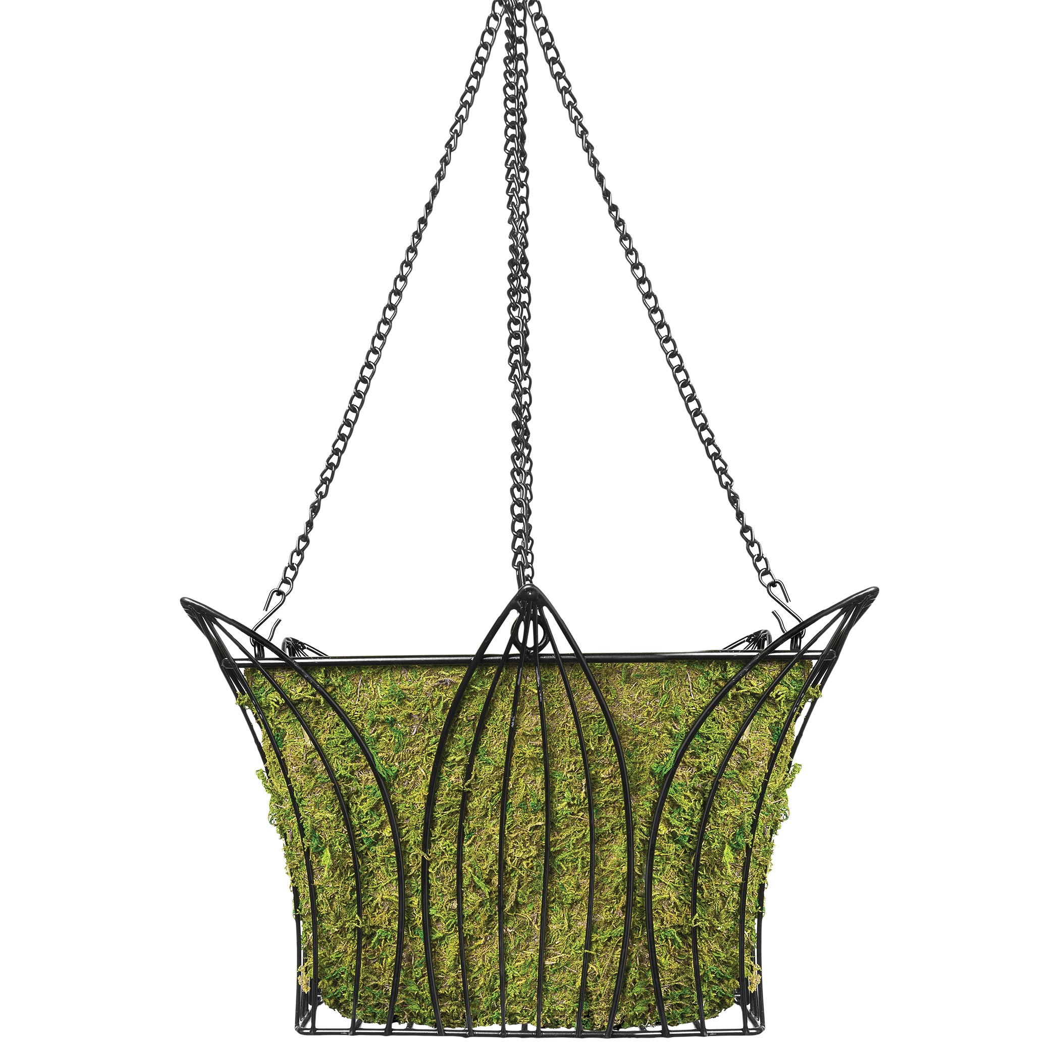 SuperMoss 12" Black Hammer Leeds Square Hanging Basket — priced per each; minimum 8; multiples of 8