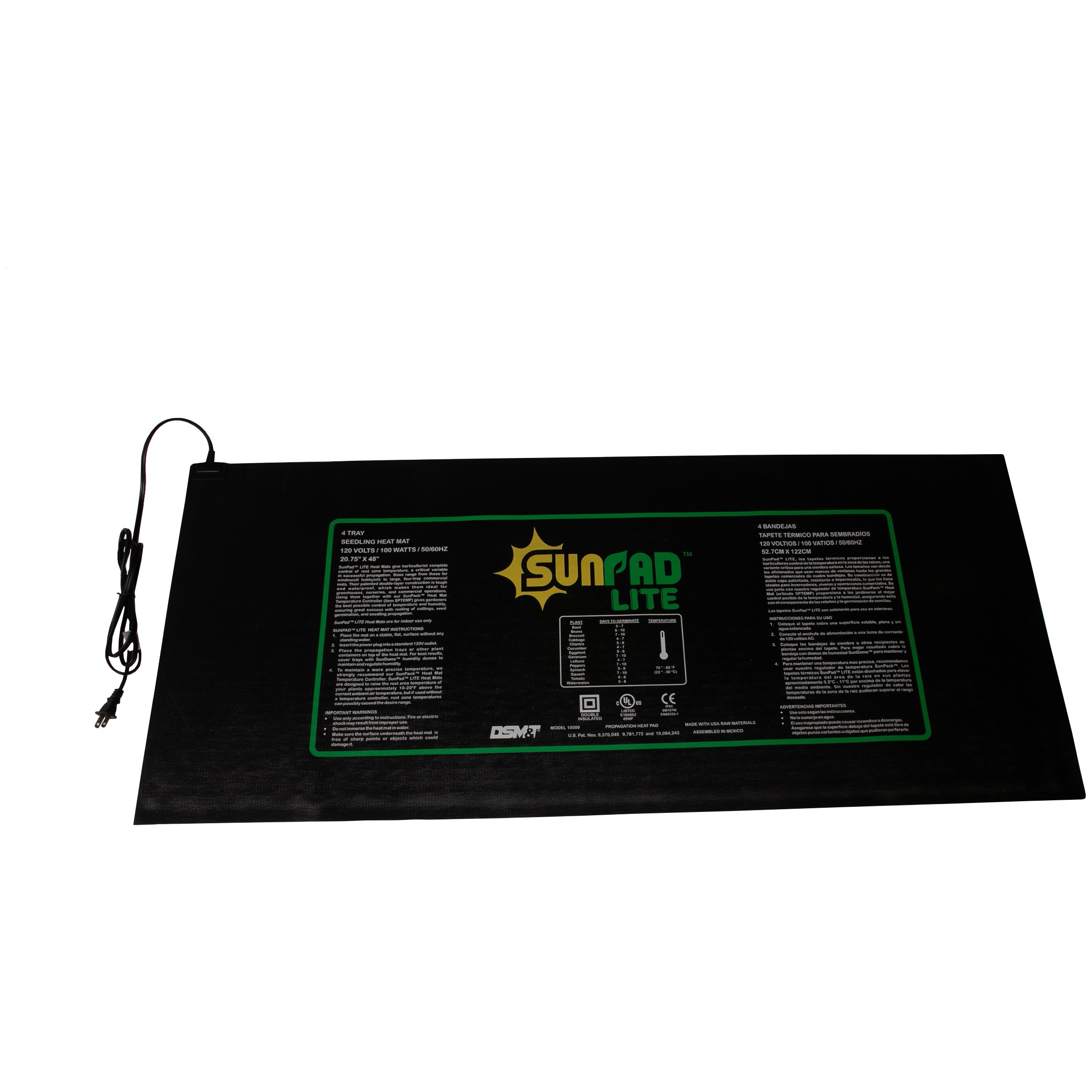 SunPad 20.75"x48" Seedling Heat Mat 100 Watt, 6' Power Cord