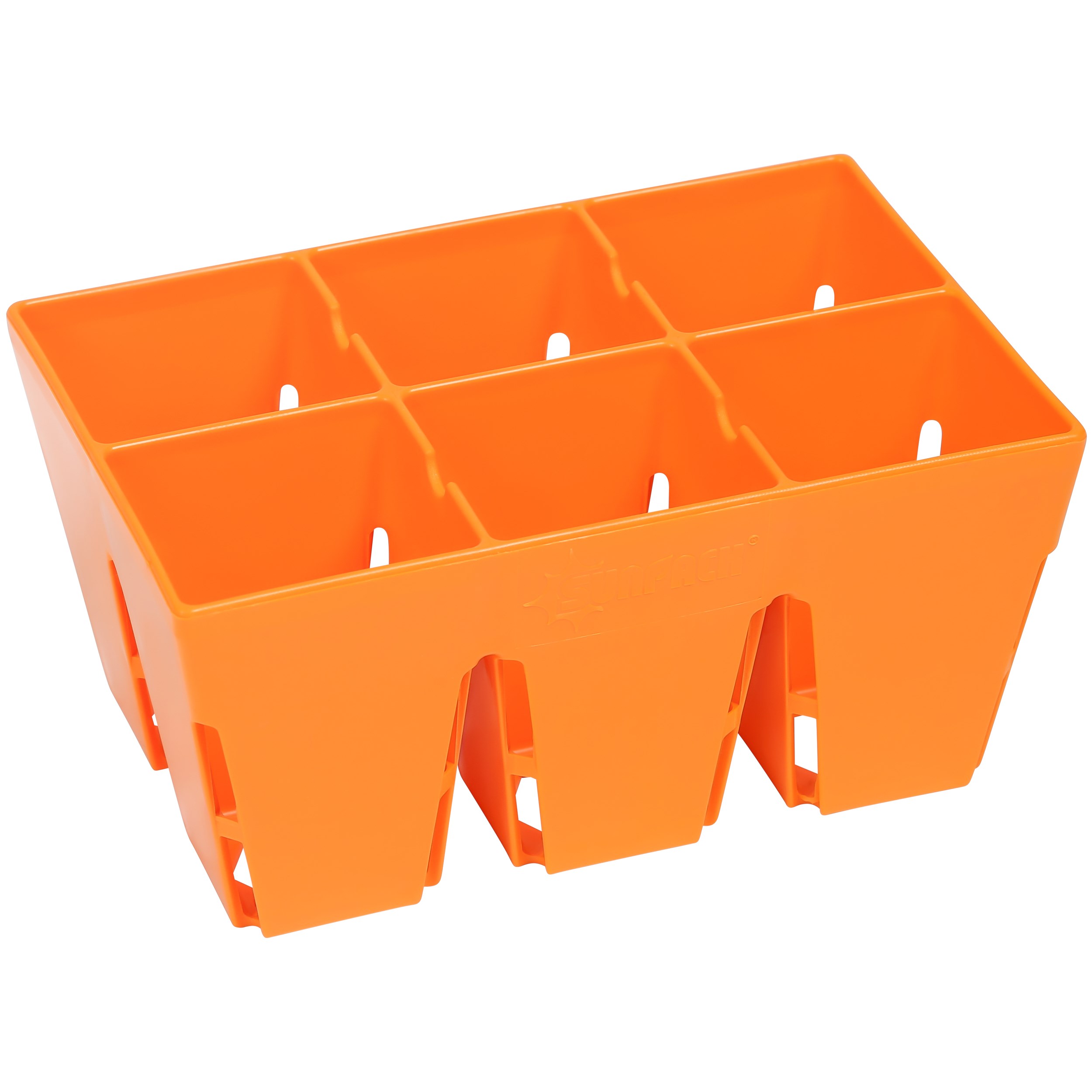 Sunpack 6 Cell Mega Square Insert Orange — priced per each; minimum 48; multiples of 48