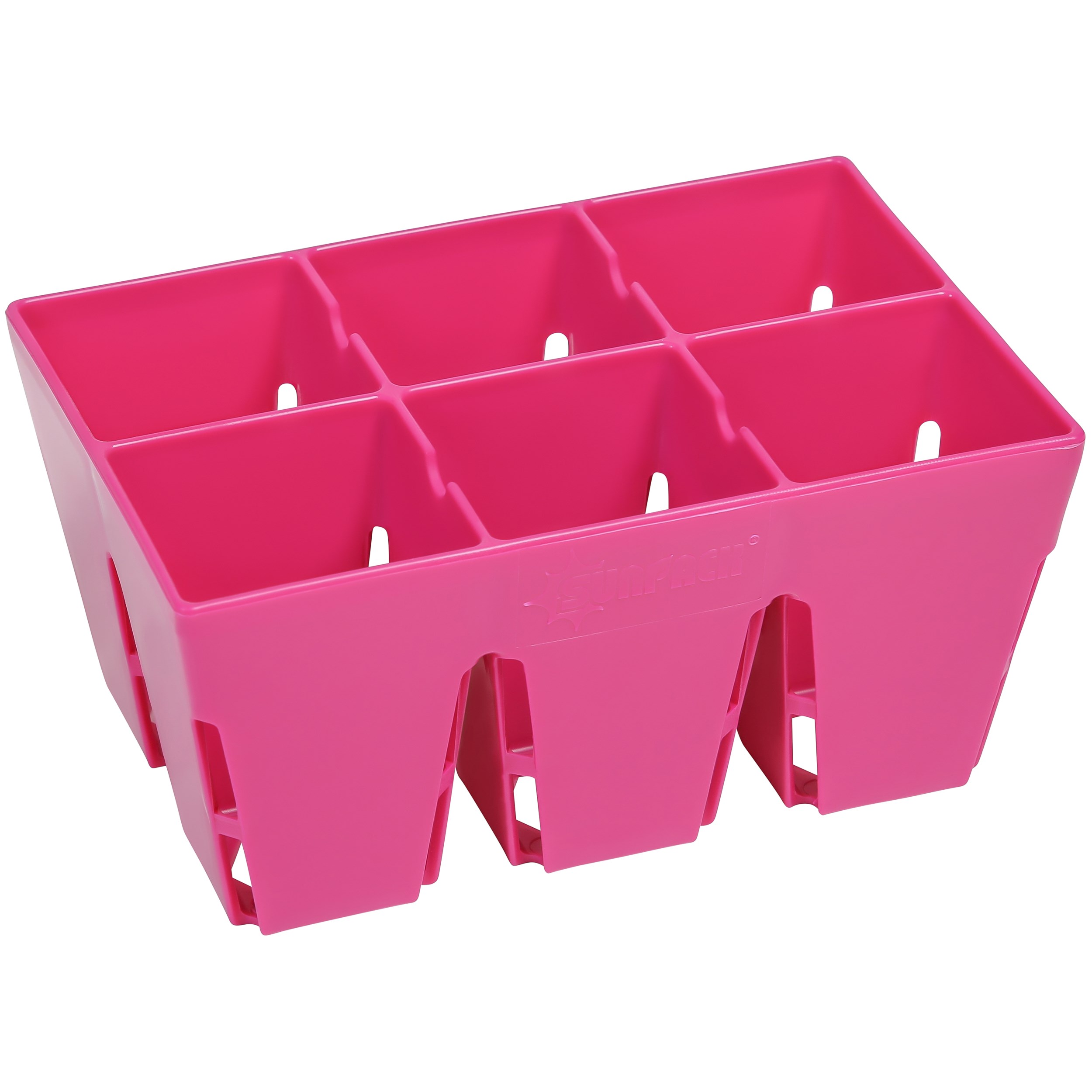 Sunpack 6 Cell Mega Square Insert Magenta — priced per each; minimum 48; multiples of 48