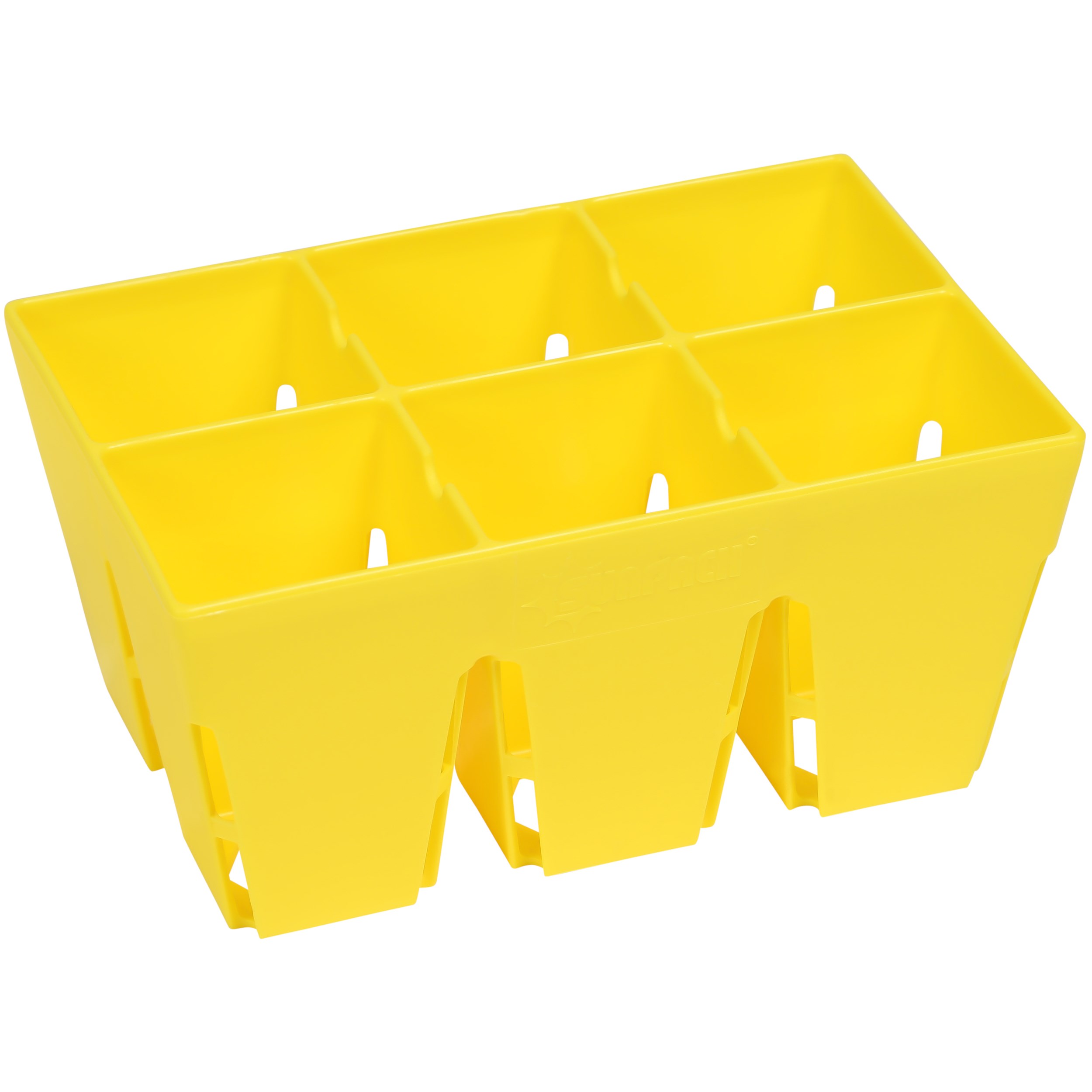 Sunpack 6 Cell Mega Square Insert Yellow — priced per each; minimum 48; multiples of 48