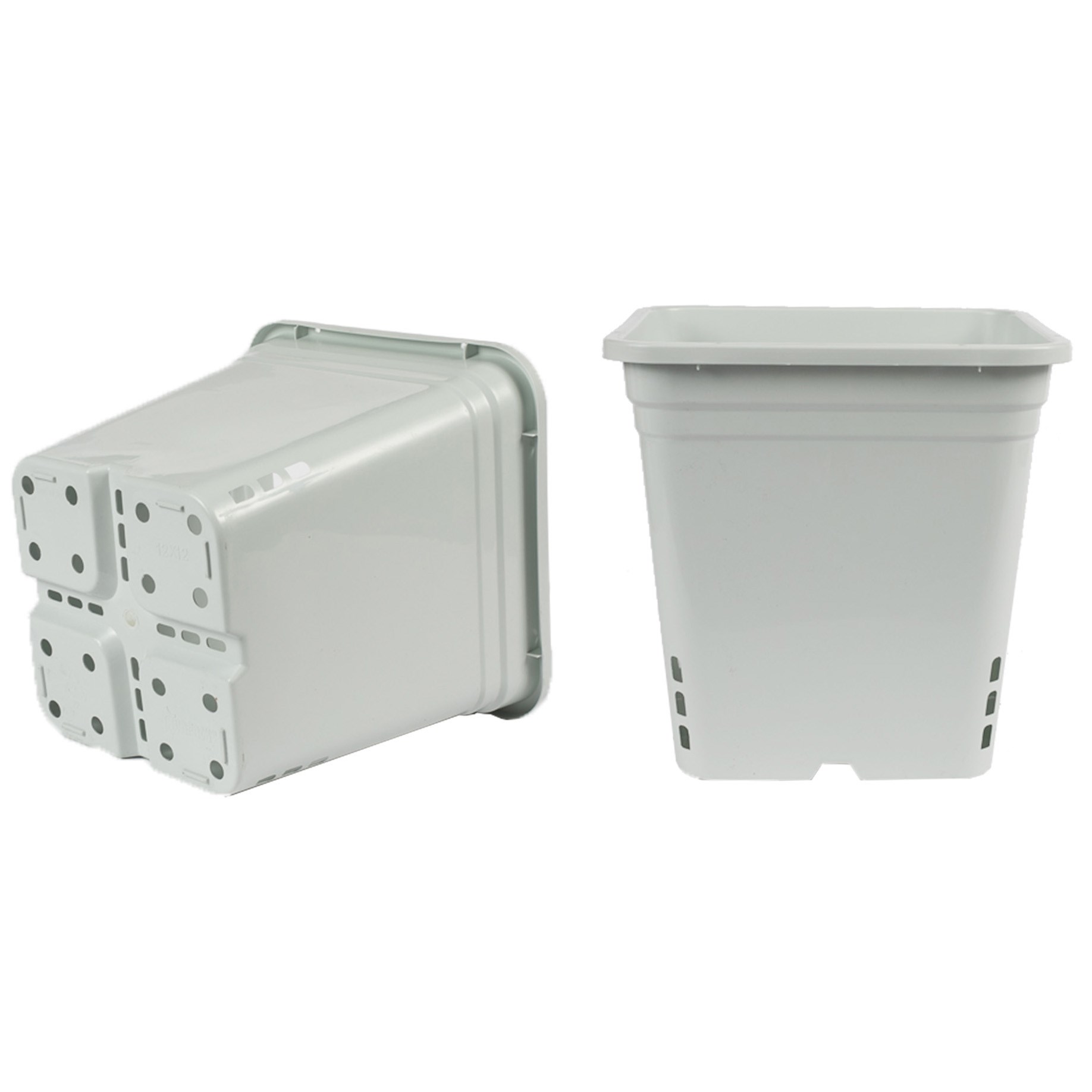 SunPack 12"x12" Square Pot, White 12" Tall — priced per each; minimum 24; multiples of 24