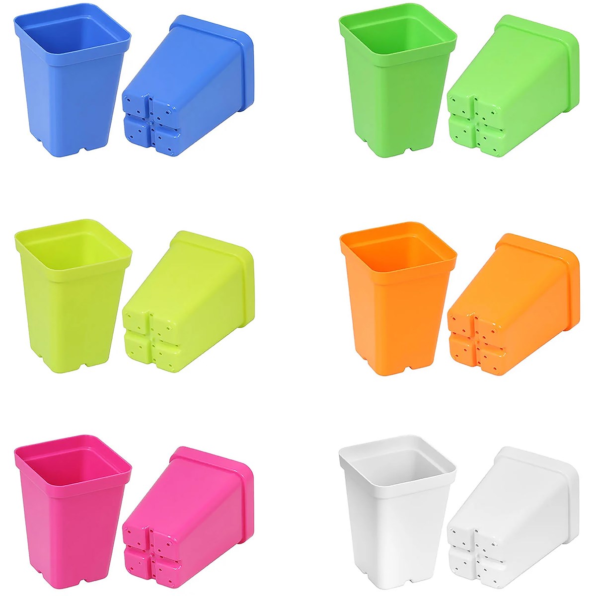 SunPack 6pk 2.5" Square Pot Mixed Color — Pack of 6