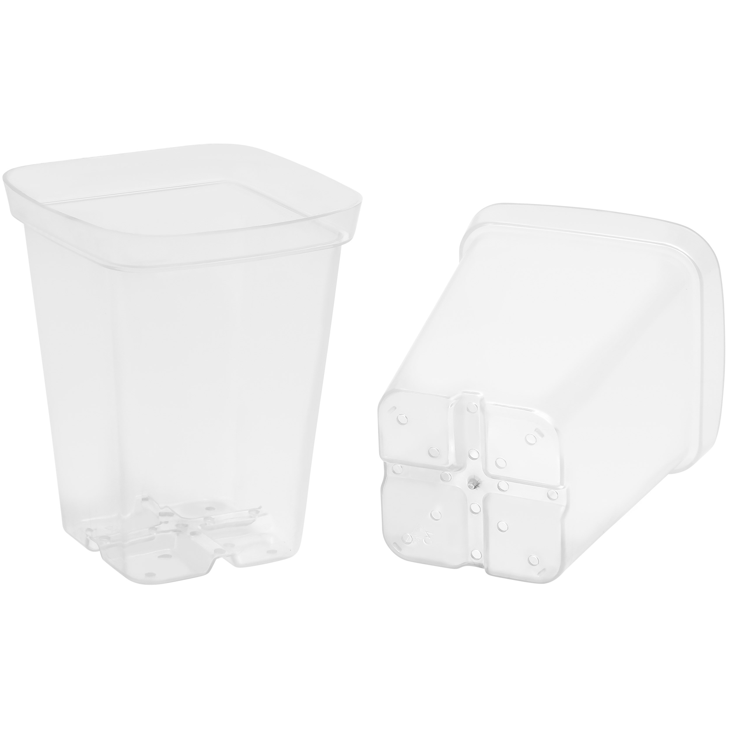 Sunpack 2.5" Square Pot Clear — priced per each; minimum 25; multiples of 25