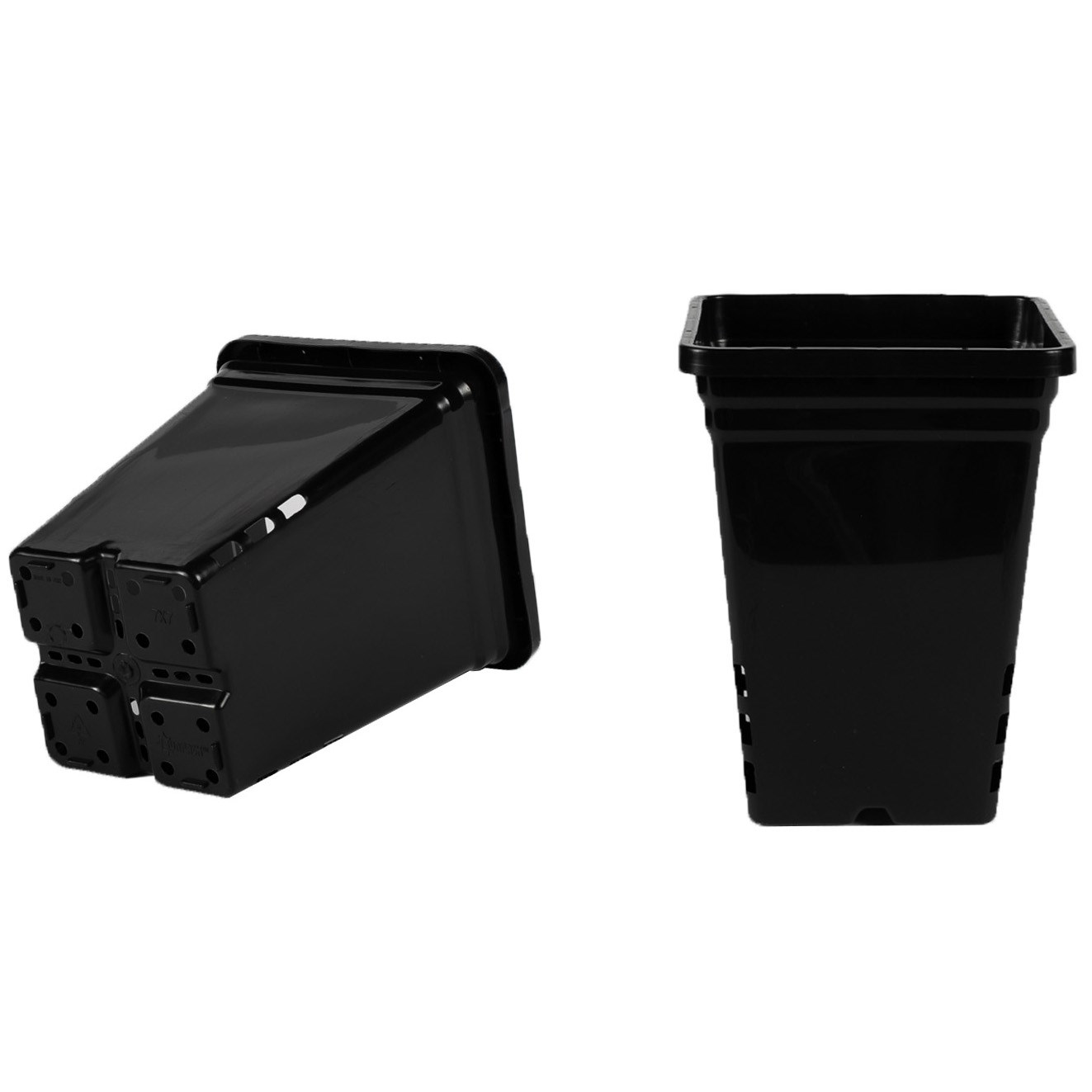 SunPack 7"x7" Square Pot, Black 9" Tall — priced per each; minimum 50; multiples of 50
