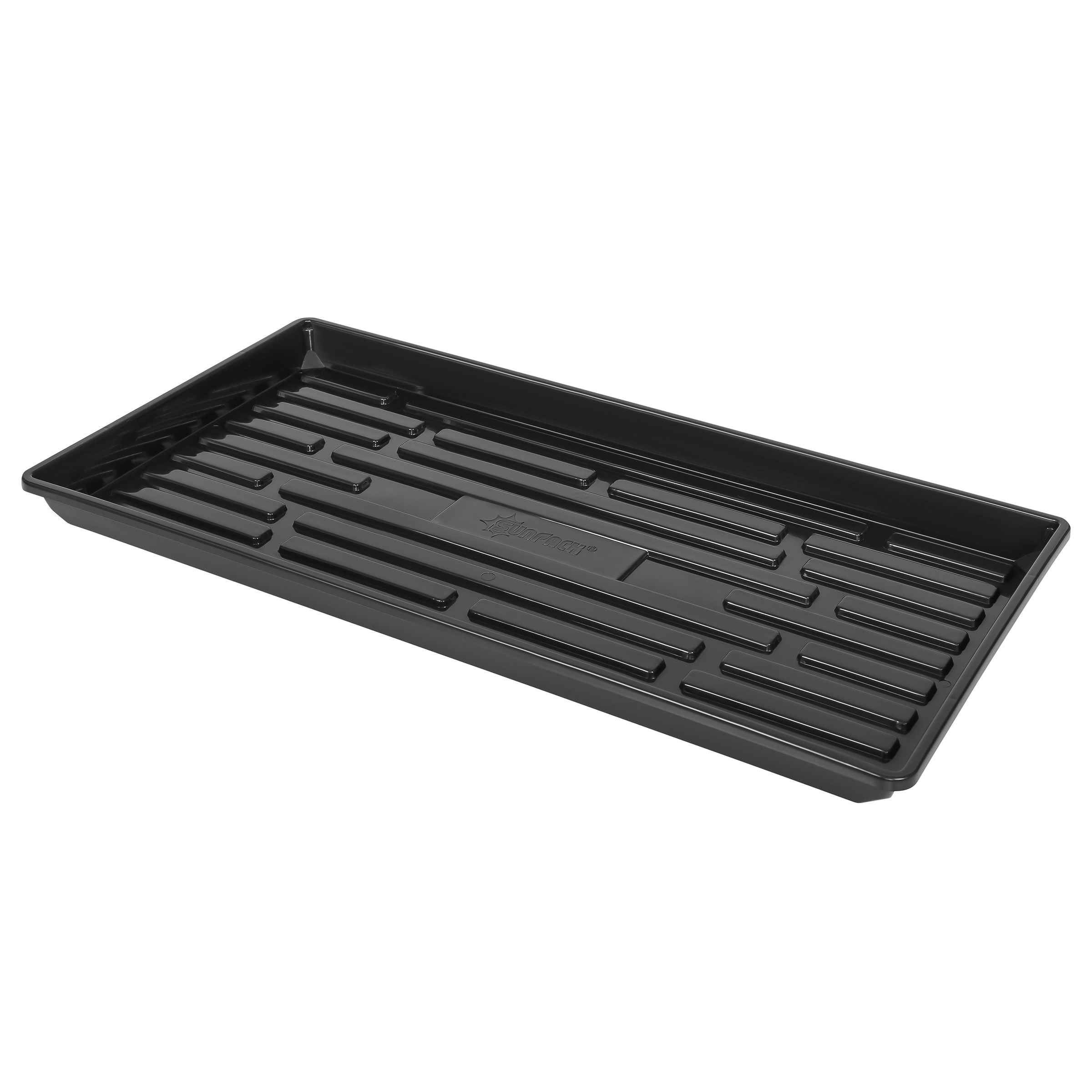 SunPack 1020 Heavy Duty Shallow Tray, No Holes, Black — priced per each; minimum 5; multiples of 5