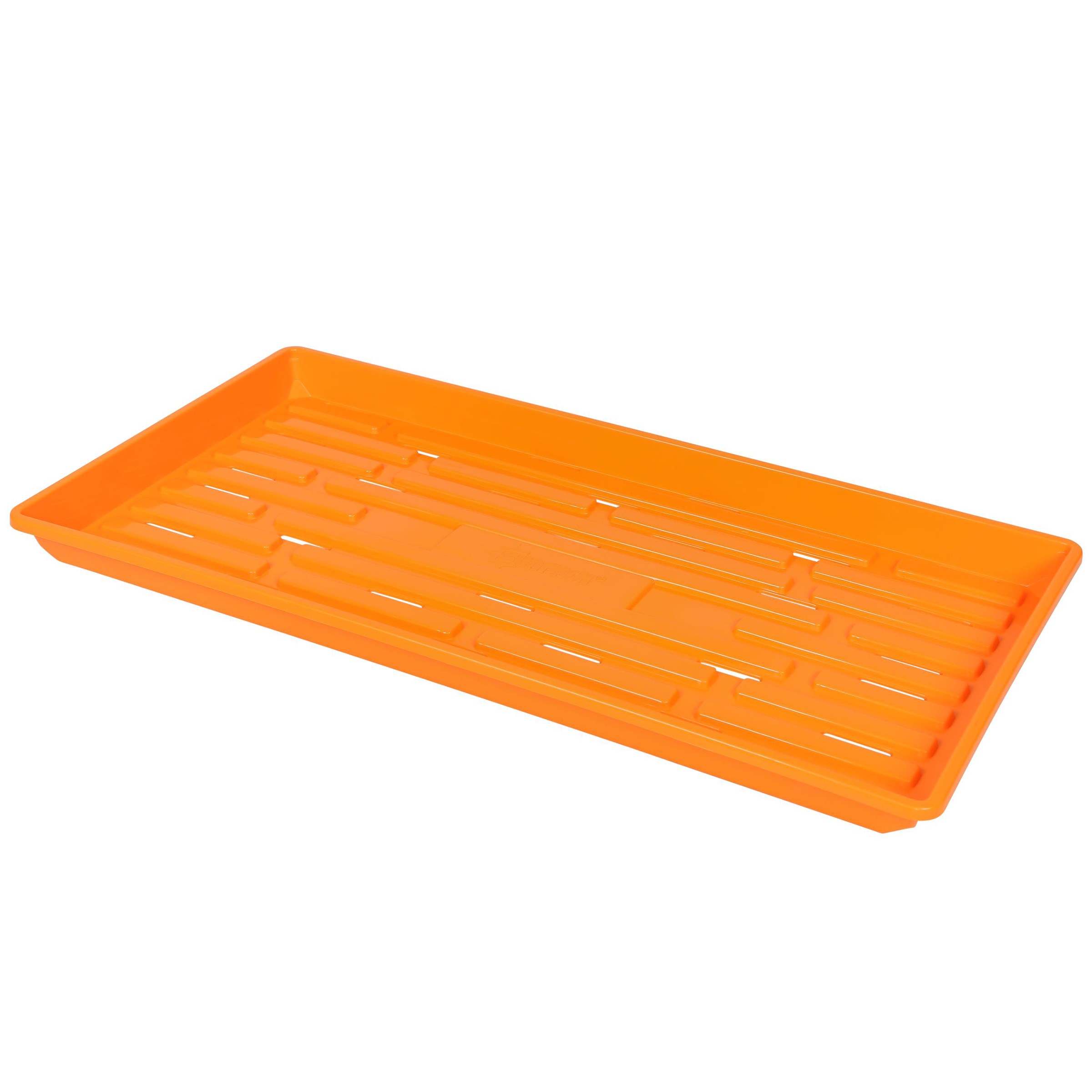 SunPack 1020 Heavy Duty Shallow Tray, Orange w/Hole — priced per each; minimum 5; multiples of 5