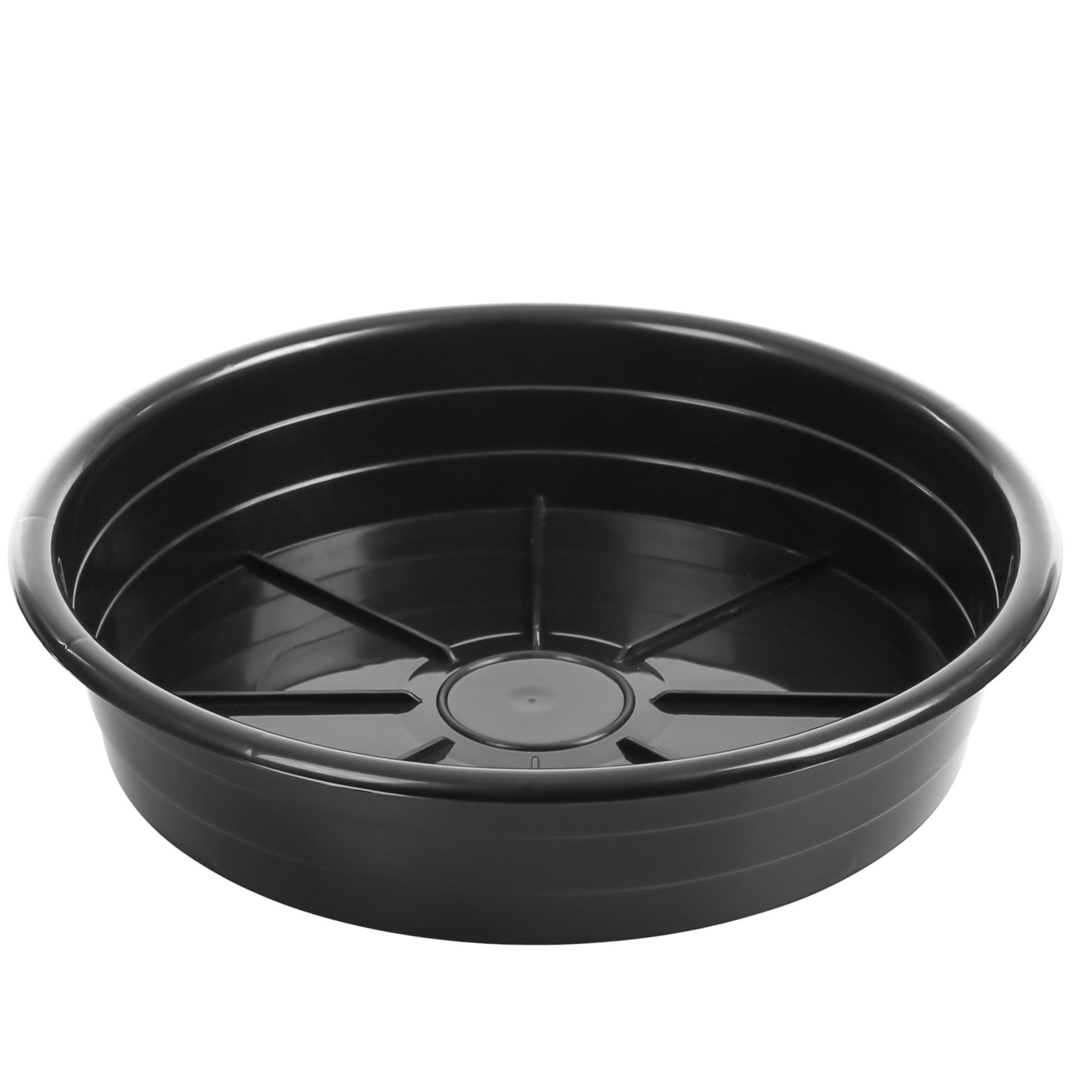SunPack 6" Premium Saucer Black — priced per each; minimum 25; multiples of 25