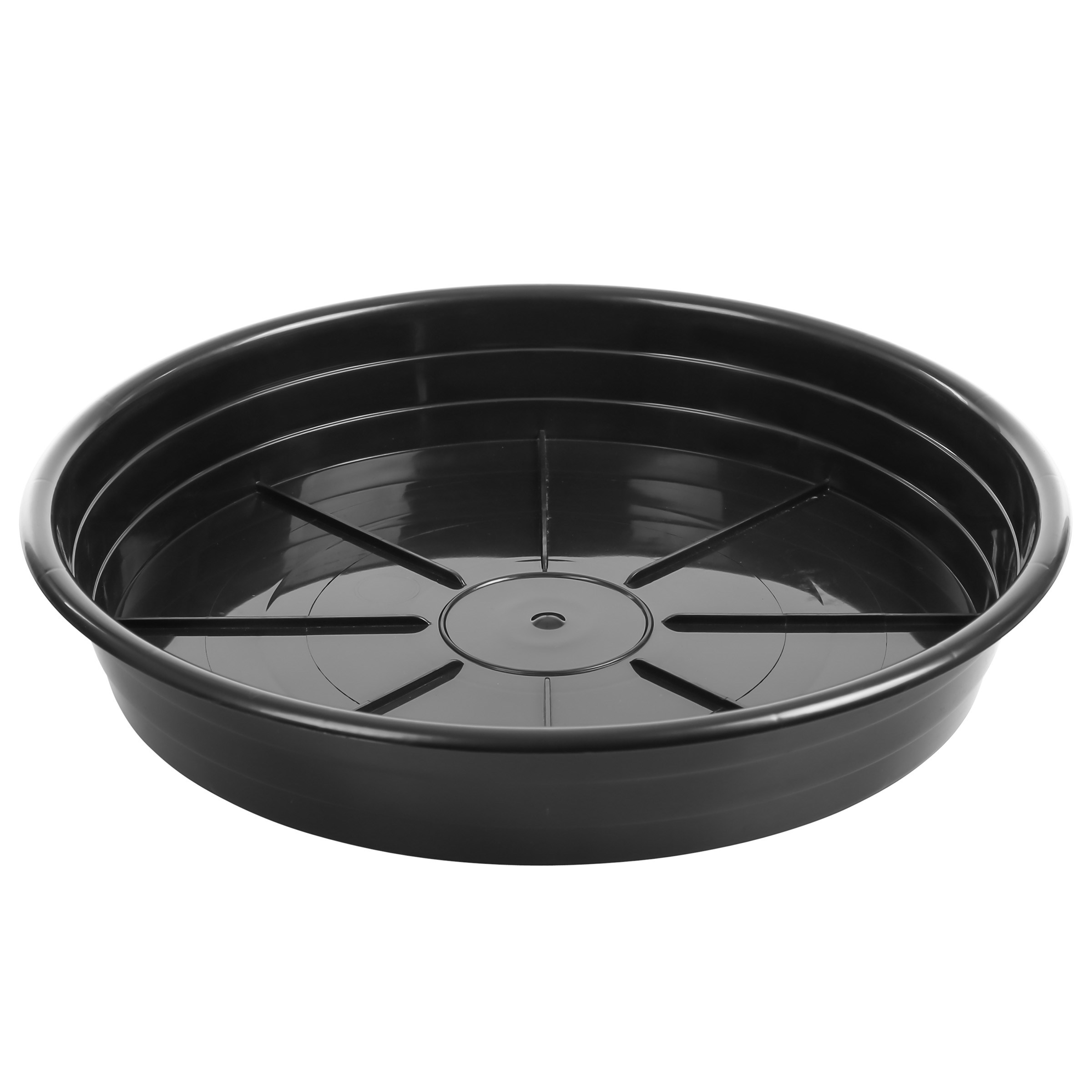 SunPack 10" Premium Saucer, Black — priced per each; minimum 25; multiples of 25
