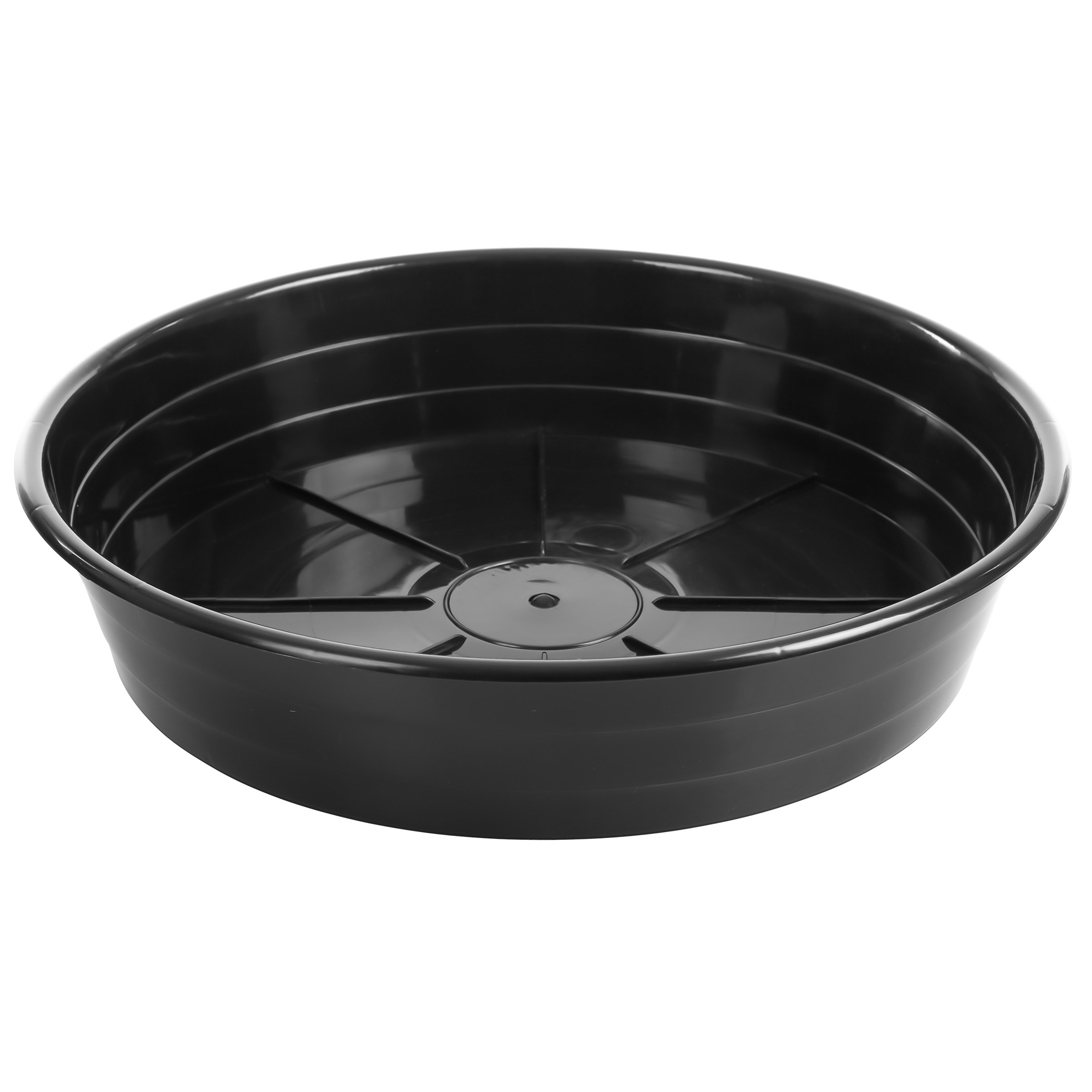 SunPack 12" Premium Saucer, Black — priced per each; minimum 10; multiples of 10
