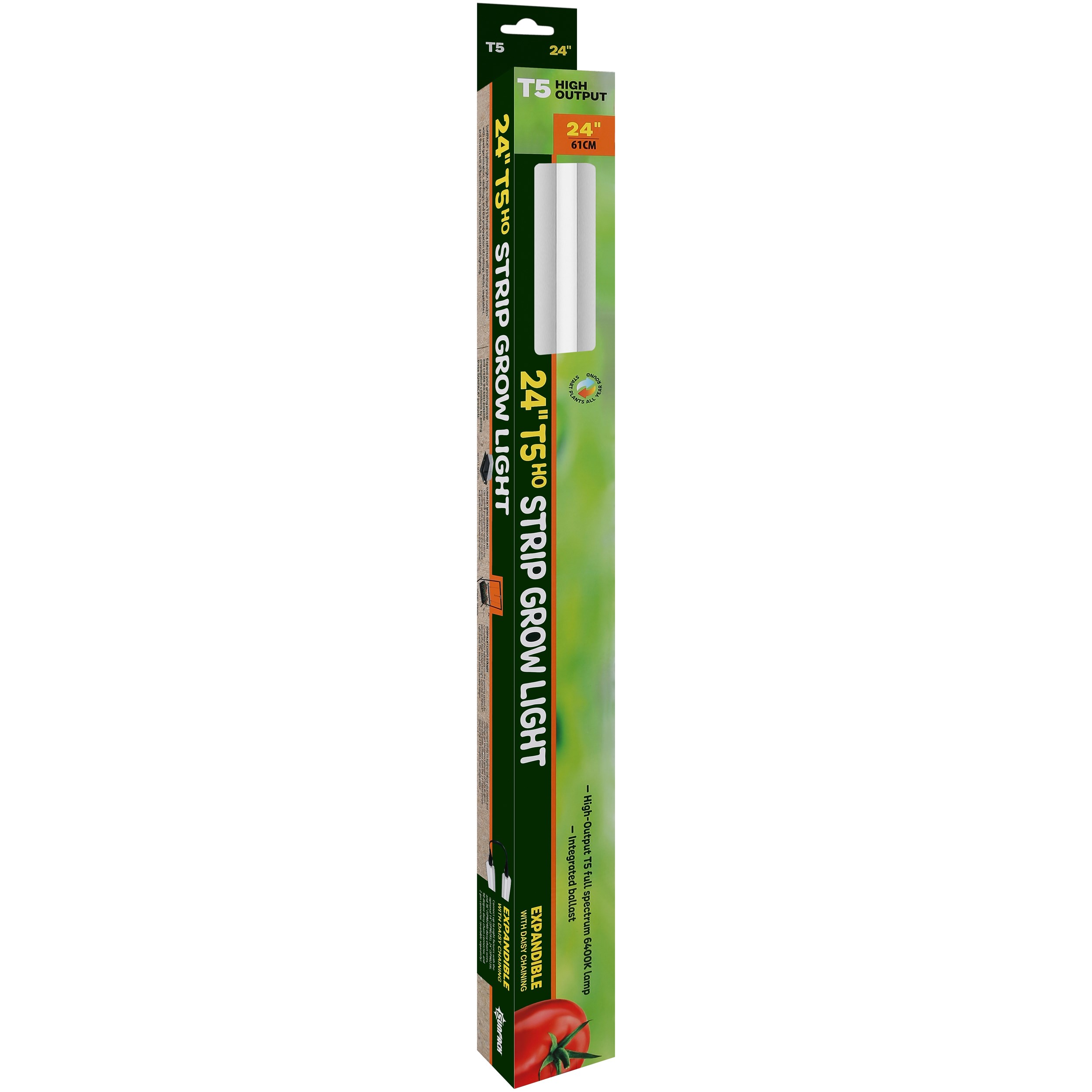 SunPack 2' T5Ho 24W 6400K w/Reflector, Hanging Hardware & Power Cord