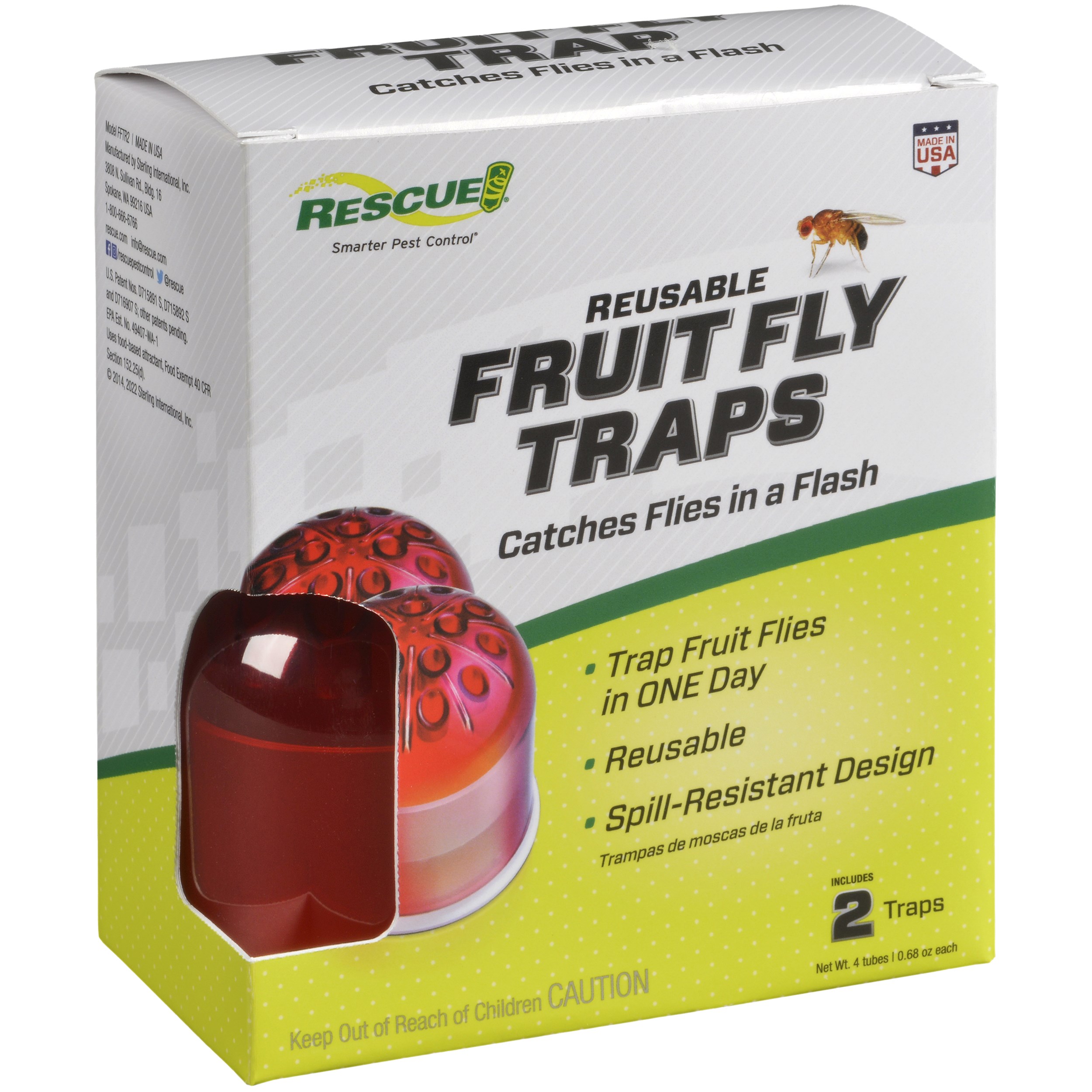 Rescue 2pk Fruit Fly Traps — Pack of 2; priced per each; minimum 5; multiples of 5