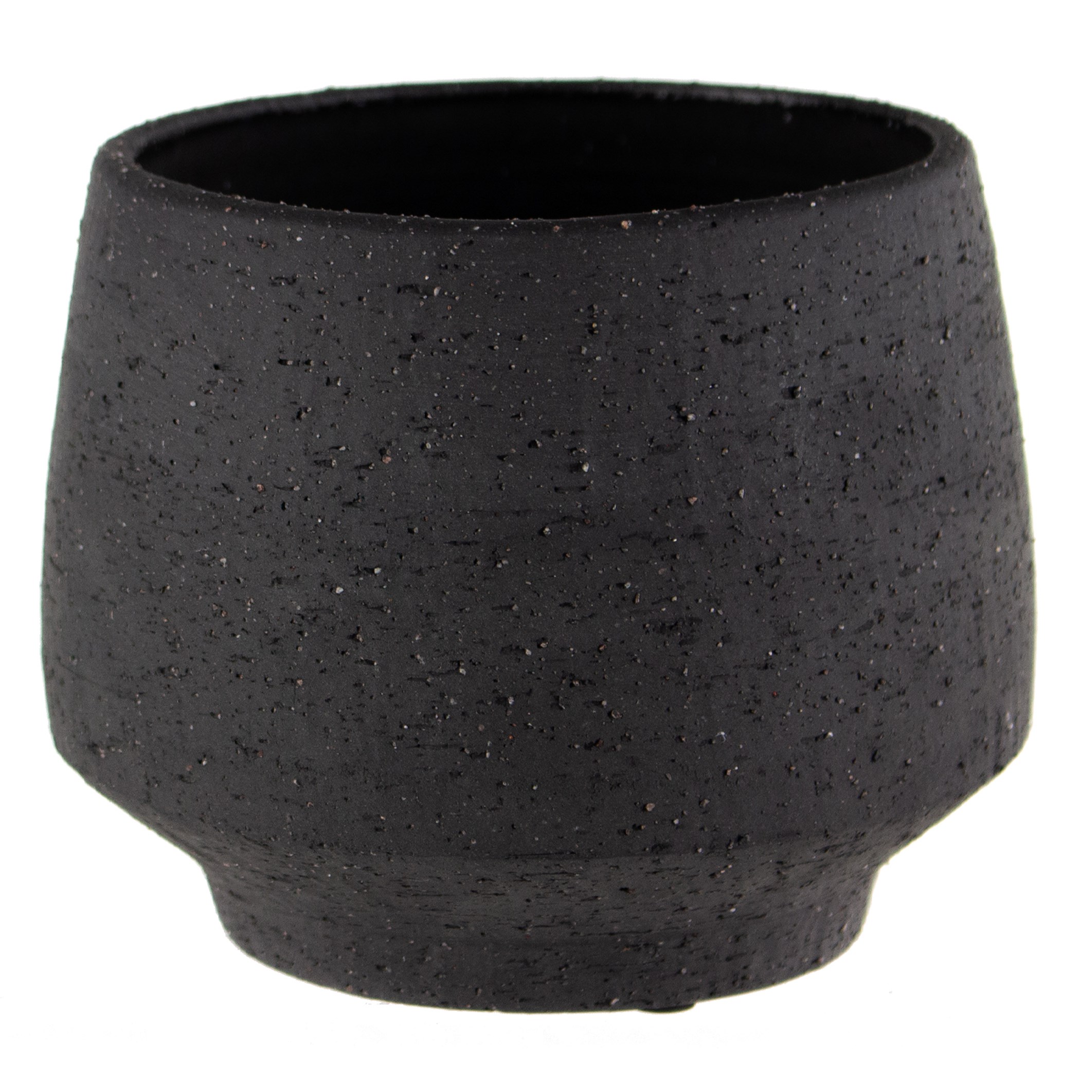 SSI 4" Stoneware Tapered Pot Charcoal — priced per each; minimum 6; multiples of 6