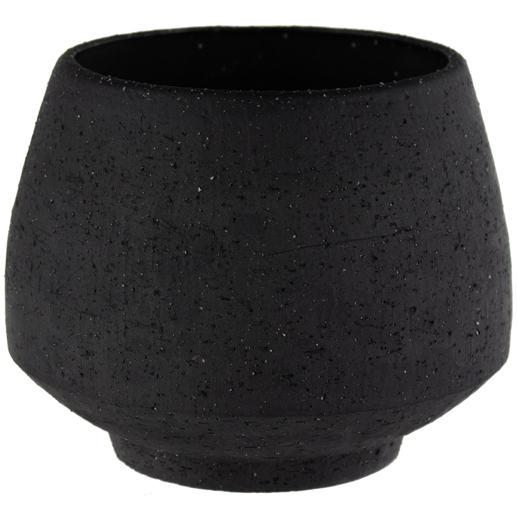 SSI 4.5" Stoneware Tapered Pot Charcoal — priced per each; minimum 6; multiples of 6