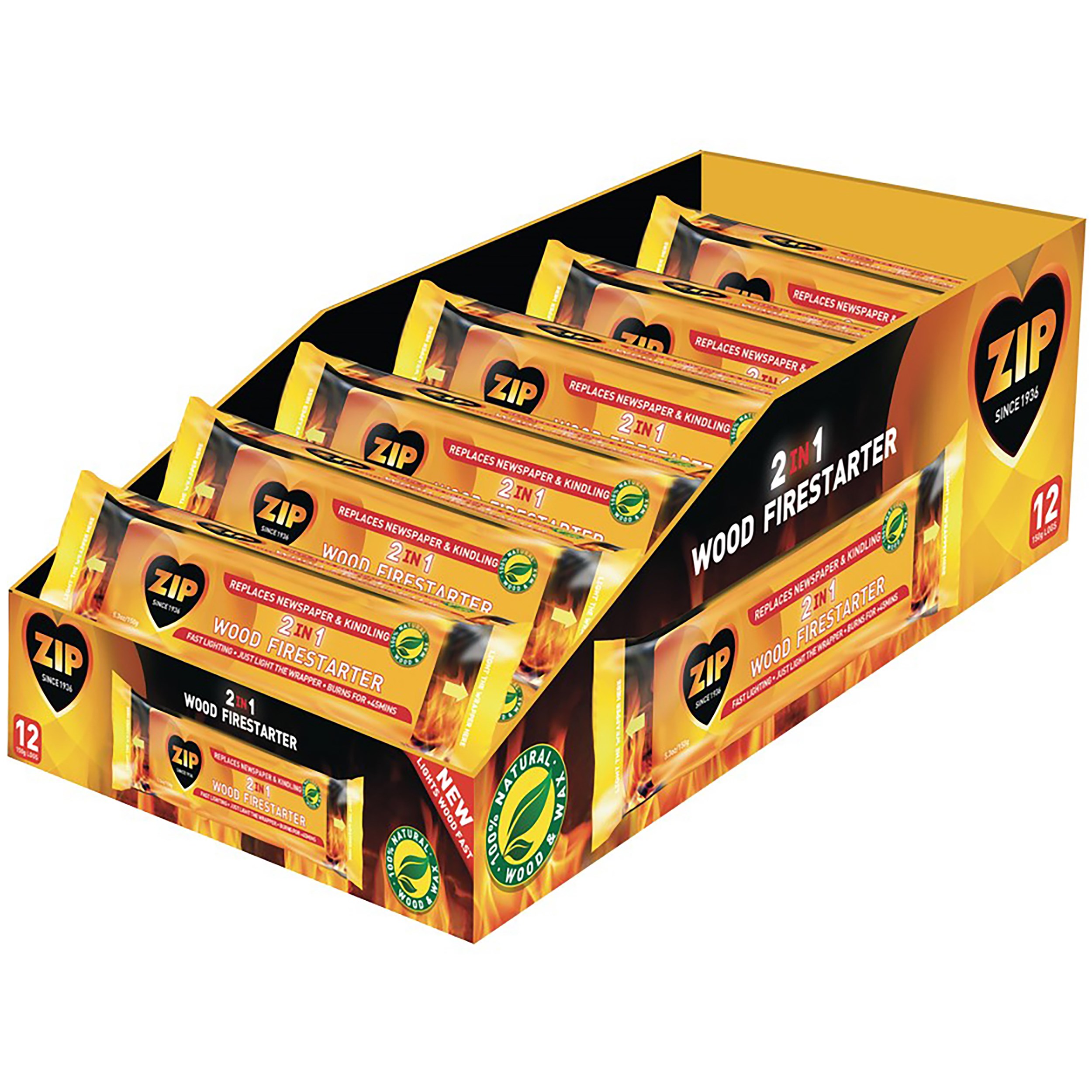 Zip 2 In 1 Natural Wood Log Firestarter