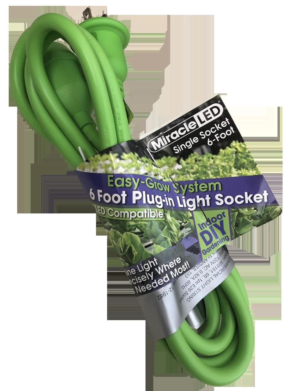 Miracle LED Easy Grow Plug-In Light Sockets, 6-Foot Length, 1 Socket — priced per each; minimum 25; multiples of 25