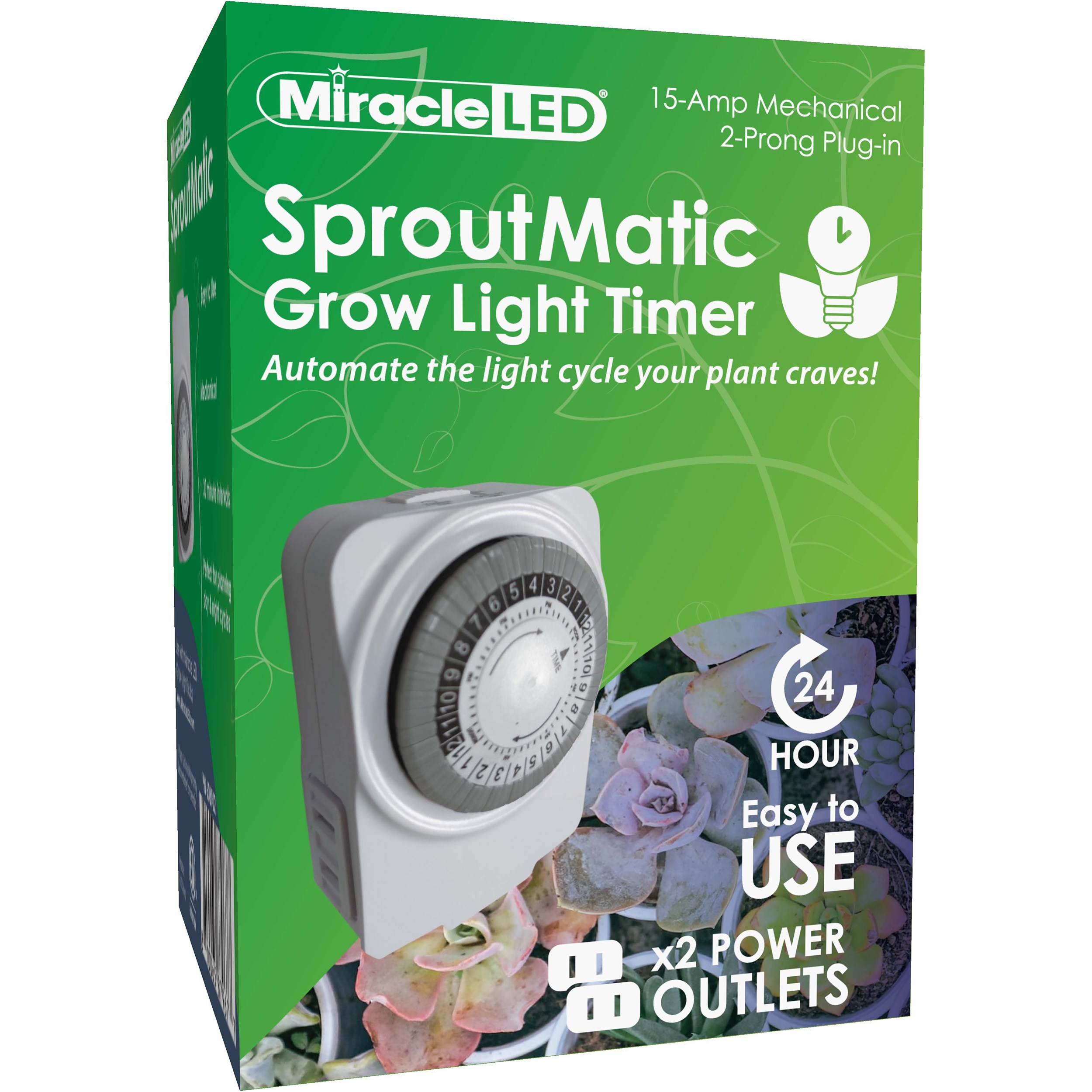 Miracle LED SproutMatic 2 Outlet Automatic Day/Night Cycle Grow Timer
