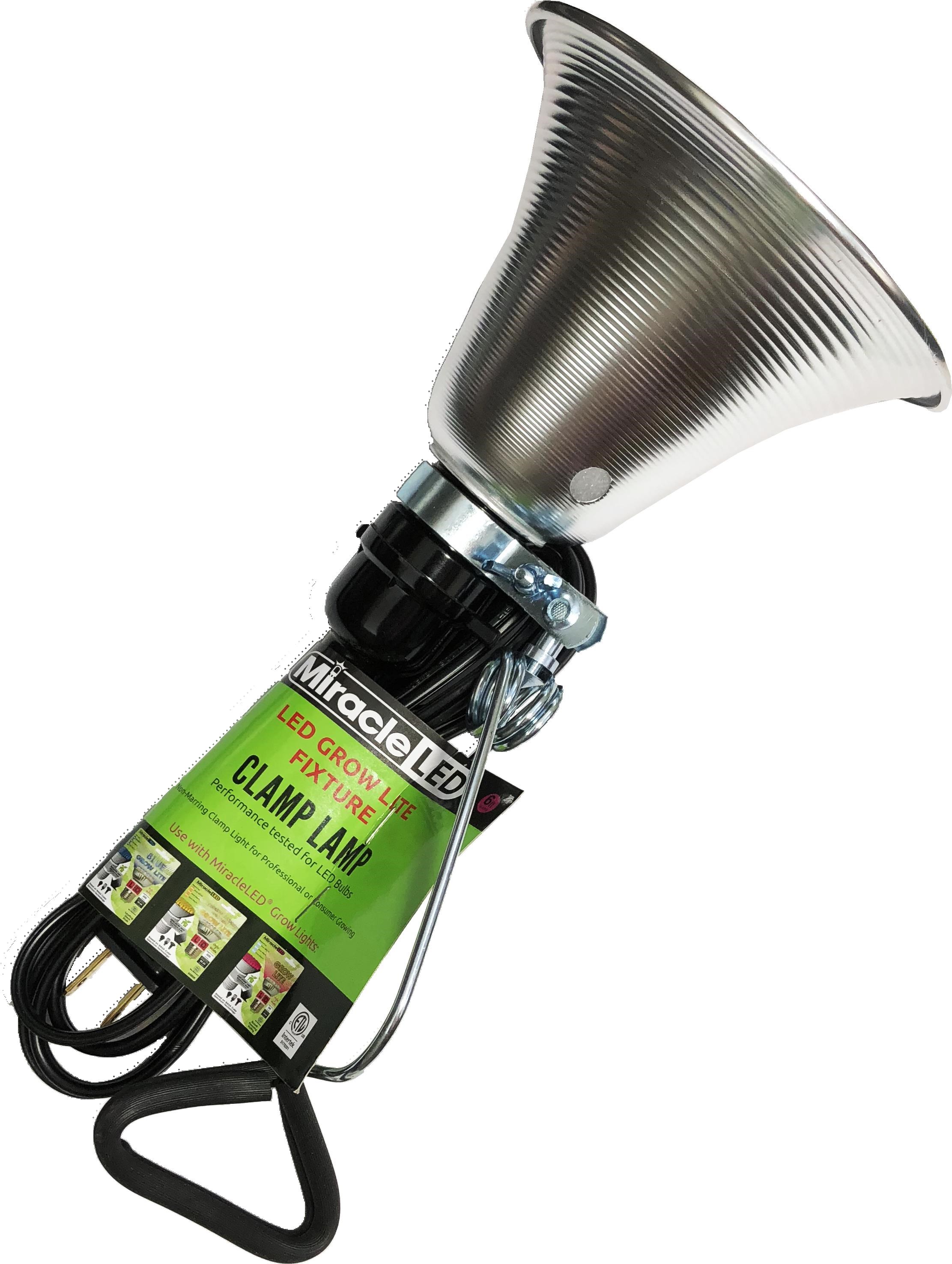 Miracle LED Clamp-On Grow Lamp, LED Ready Adjustable Plug-In Light Socket with 5.5" Aluminum Reflector