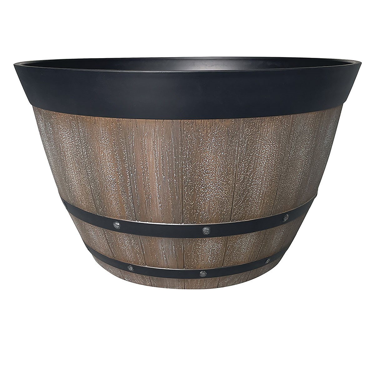 Southern Patio 15" Pinot Barrel Planter Natural Oak — priced per each; minimum 12; multiples of 12