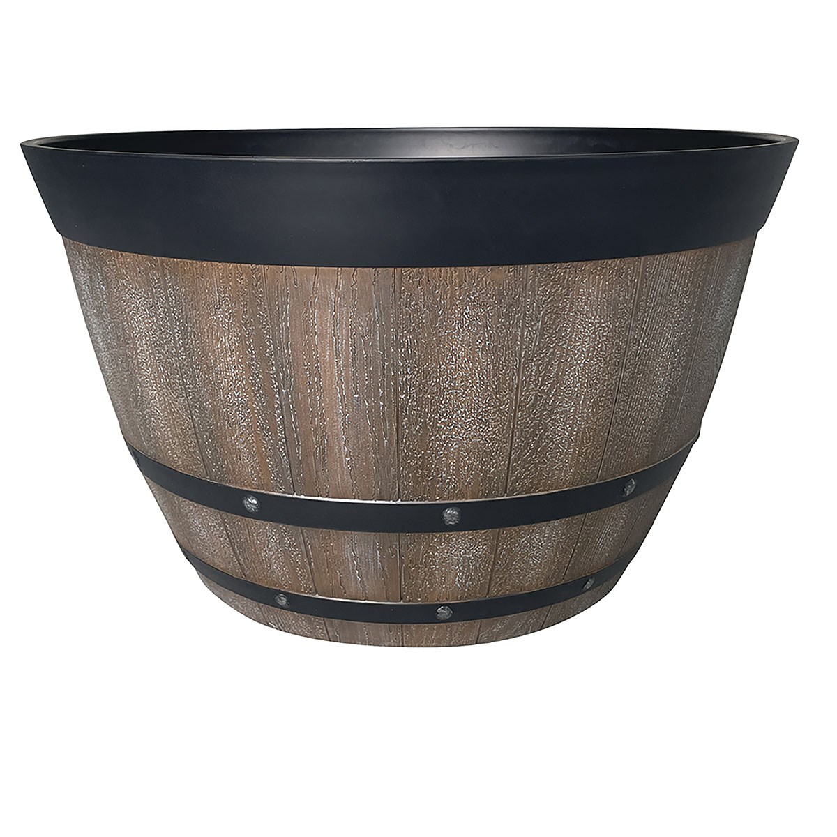 Southern Patio 22" Pinot Barrel Planter Natural Oak — priced per each; minimum 8; multiples of 8