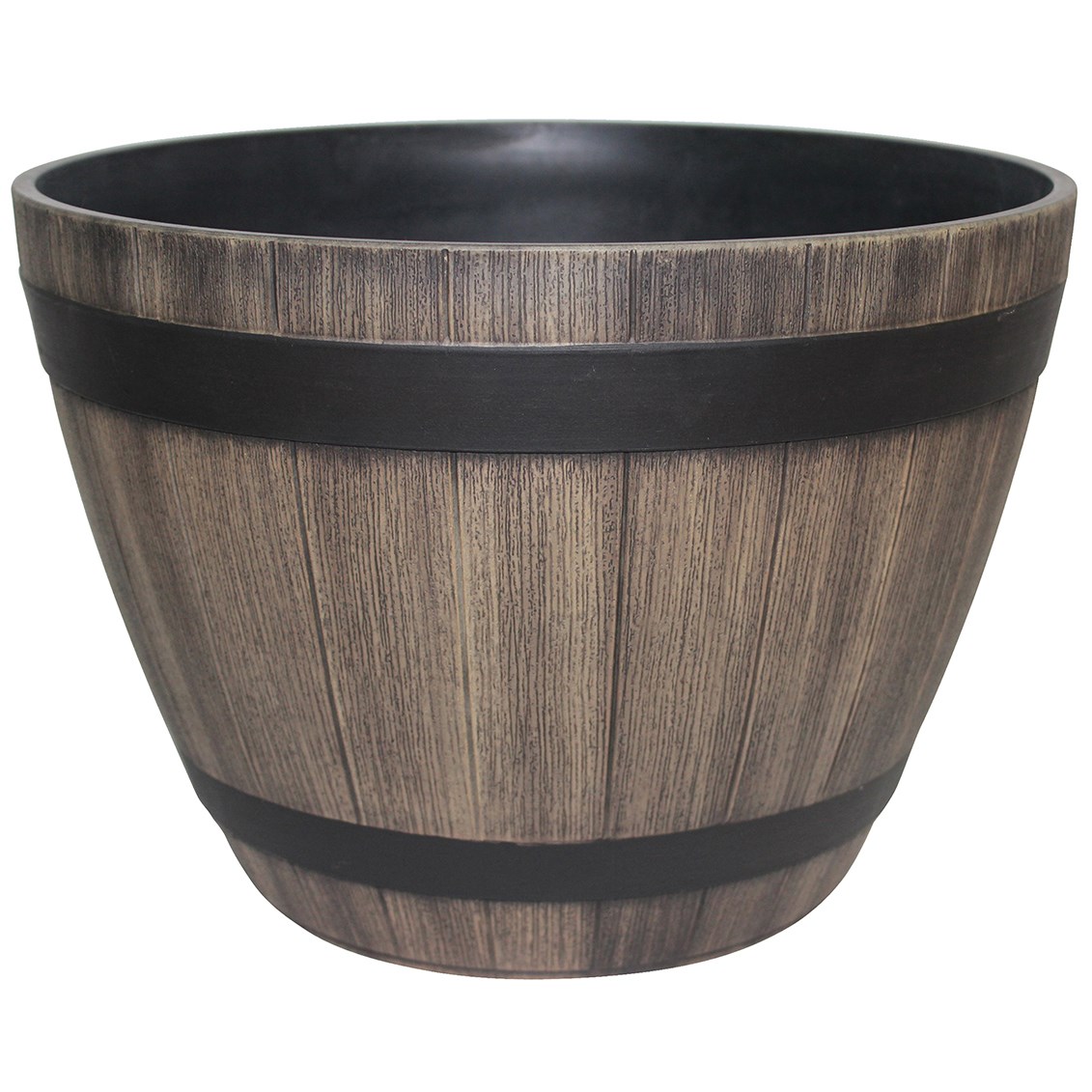 GROWER SELECT 18IN WINE BARREL KENTUCKY WALNUT W/BLACK BANDS — Case of 8