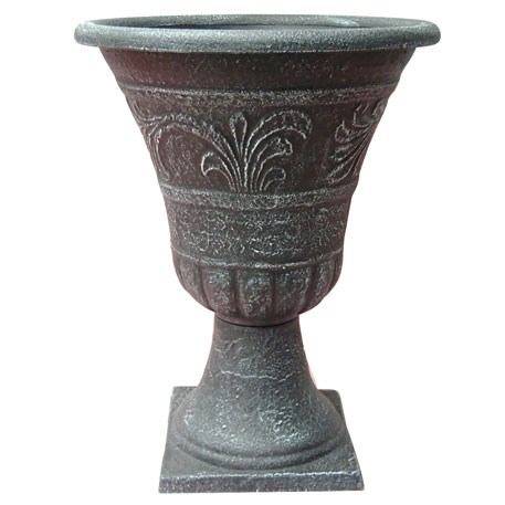 GROWER SELECT ENVIROBLEND 16IN TUMBLED SCROLL URN WEATHERED BLACK — Case of 4