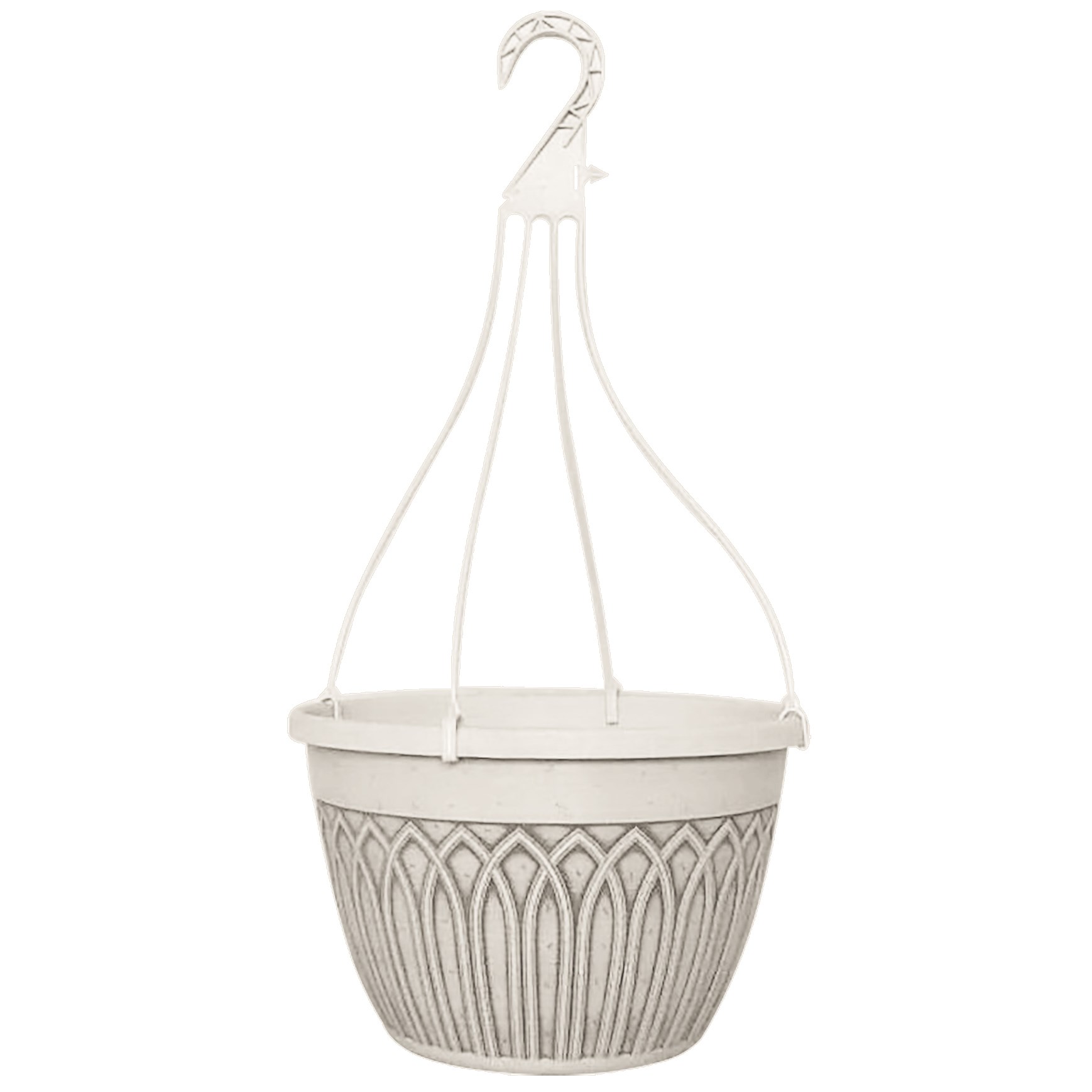 Grower Select 12in Tampa Hanging Basket Eggnog, Includes Cap Dish and Plastic Hanger,.62 Gallon — Single Unit