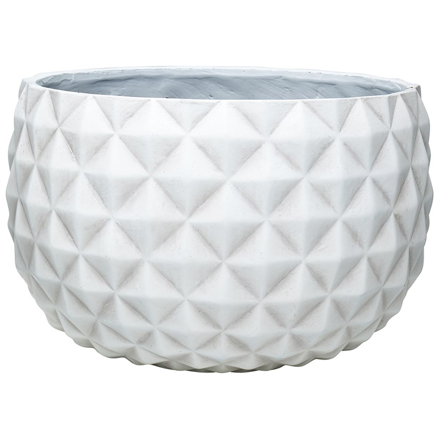 Southern Patio 12" Low Pineapple Planter White — priced per each; minimum 6; multiples of 6