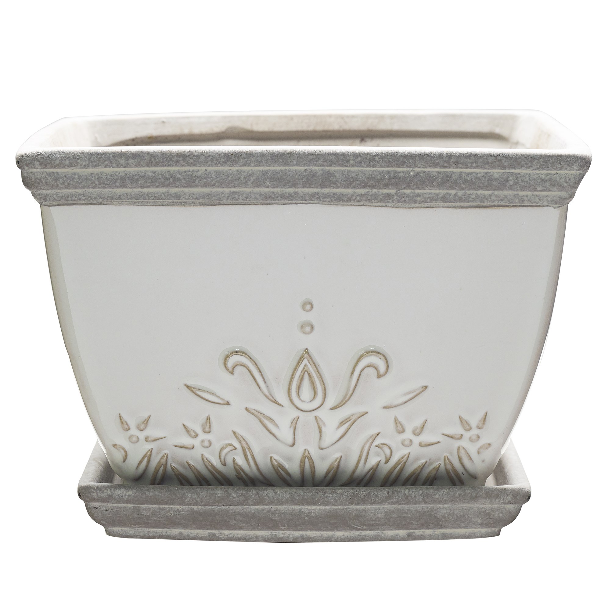 Southern Patio 6" Brentwood Planter White Finish — priced per each; minimum 4; multiples of 4