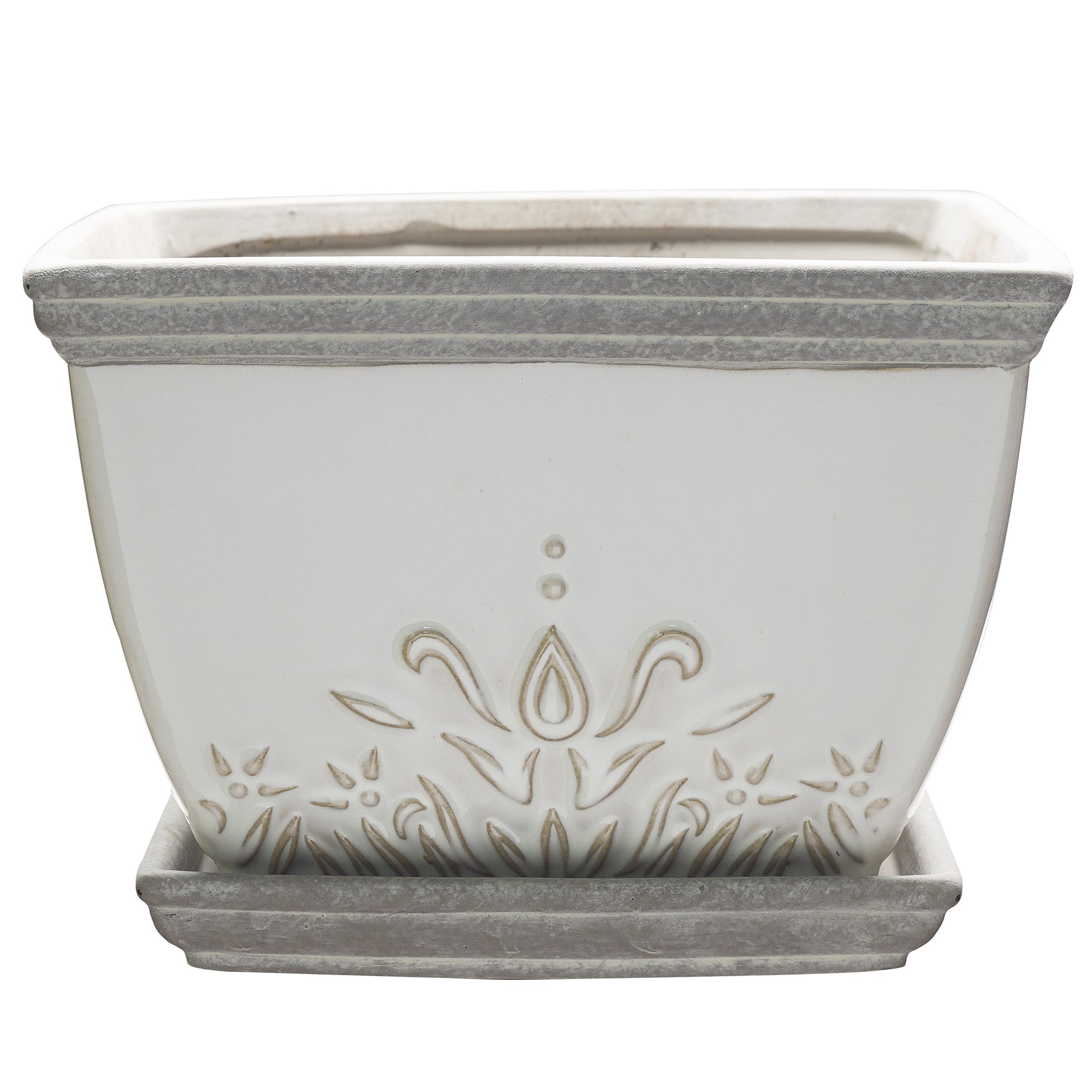 Southern Patio 8" Brentwood Planter White Finish