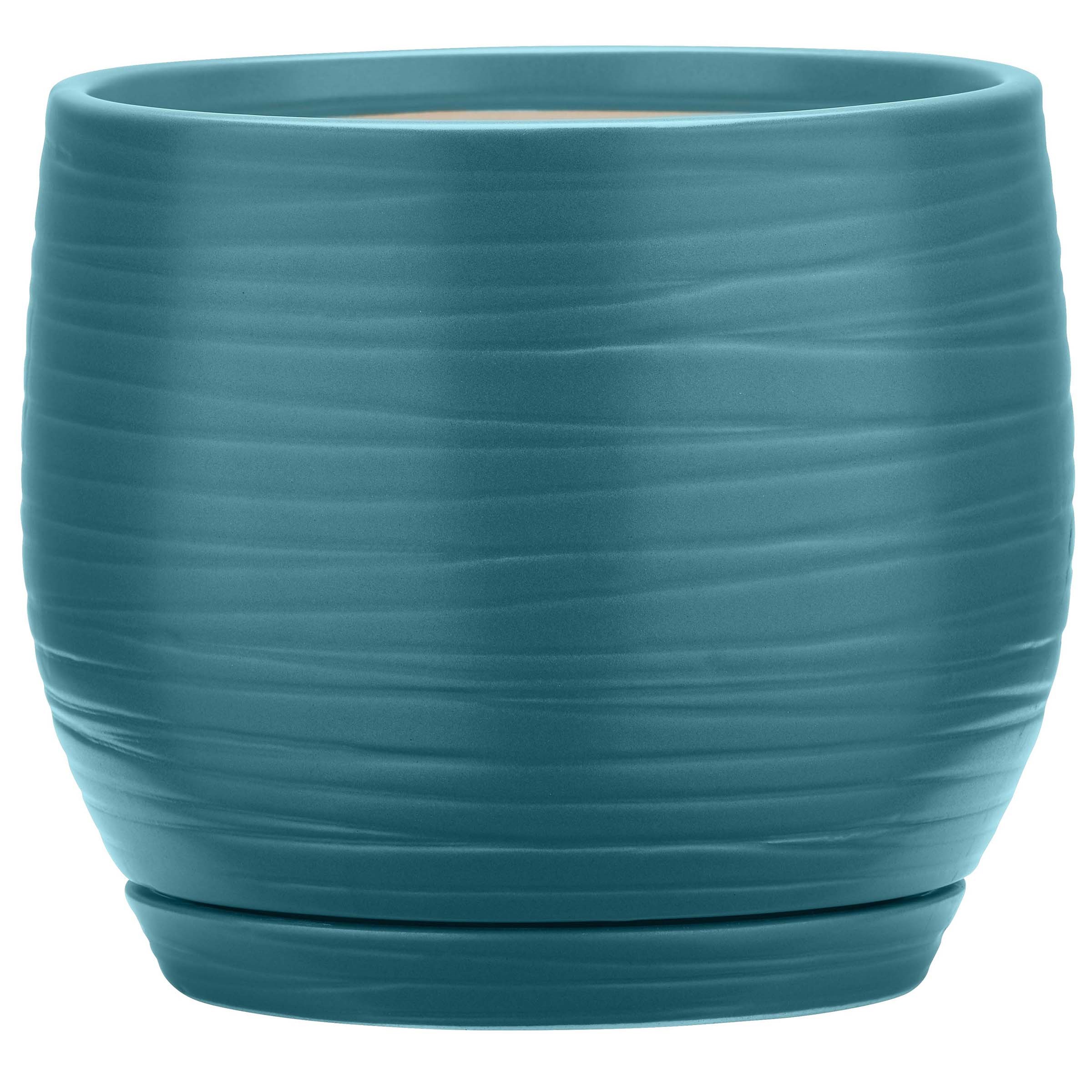 Southern Patio 6" Jasper Planter Teal Finish