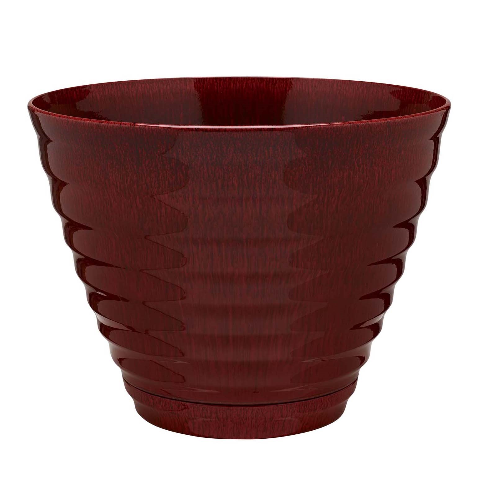 Southern Patio 16" Beehive Planter With Saucer Red Splatter — priced per each; minimum 6; multiples of 6