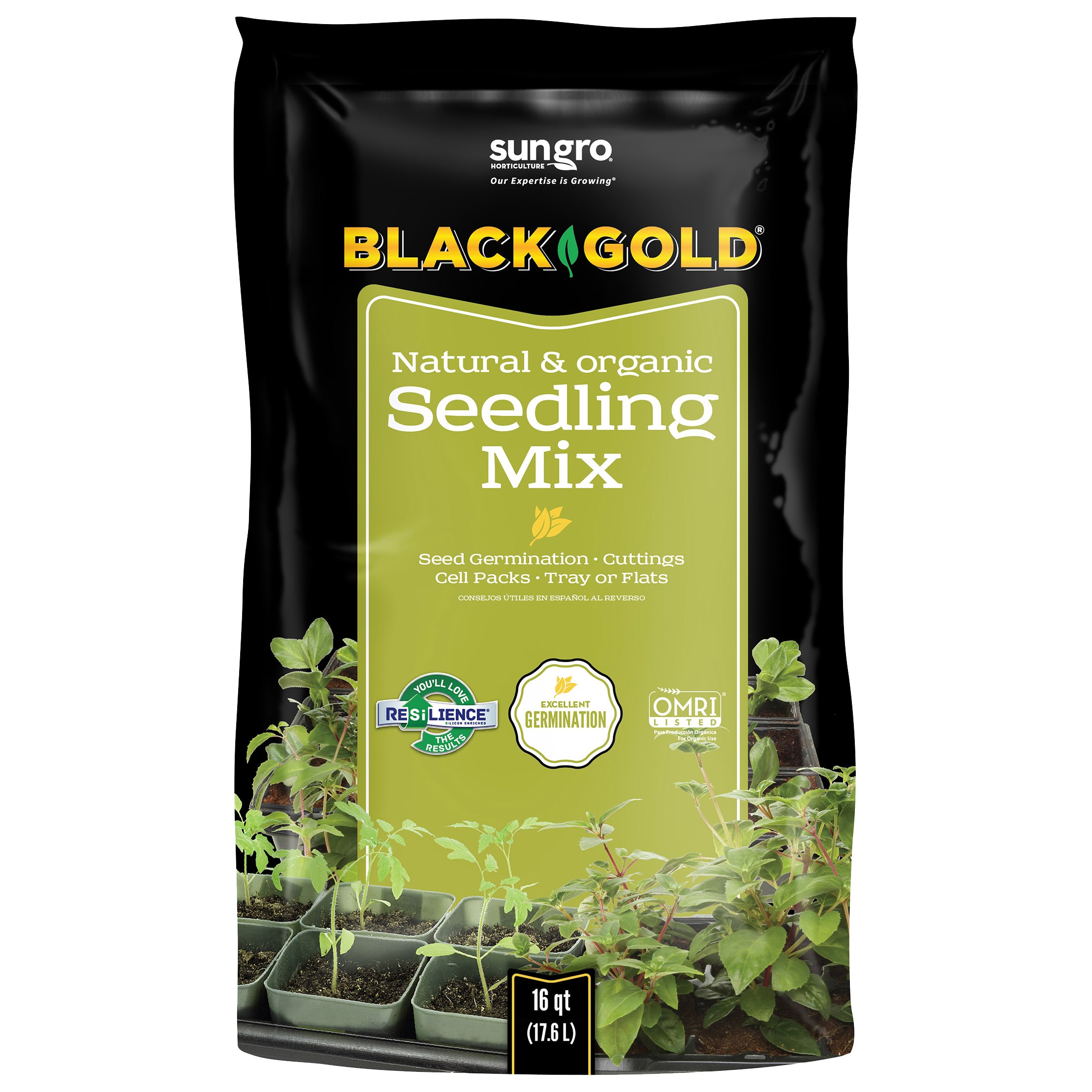 Black Gold 16qt Seedling Mix ( UNCASED) — priced per each; minimum 4; multiples of 4