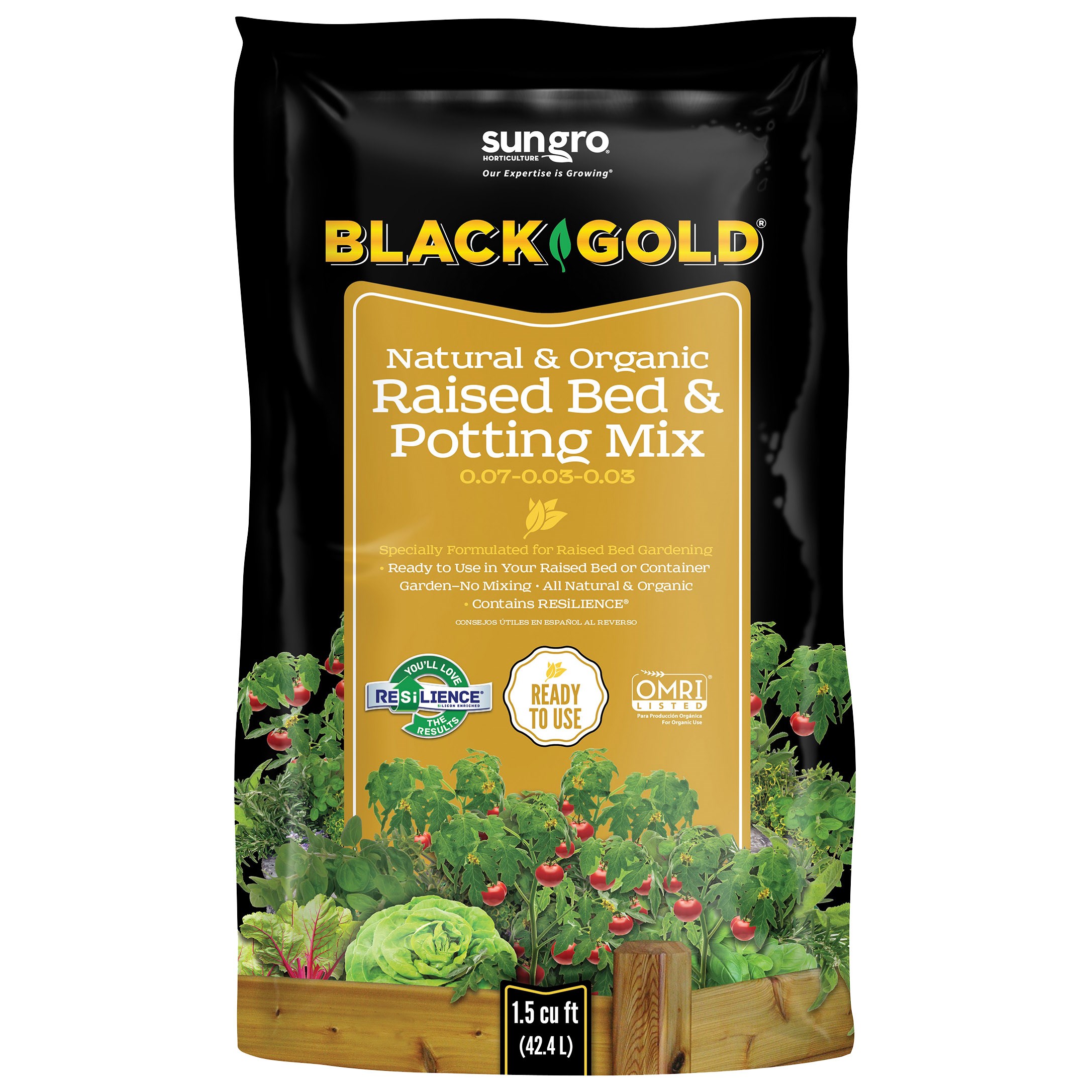 Black Gold Raised Bed Mix RSi 1.5cf — Single Unit