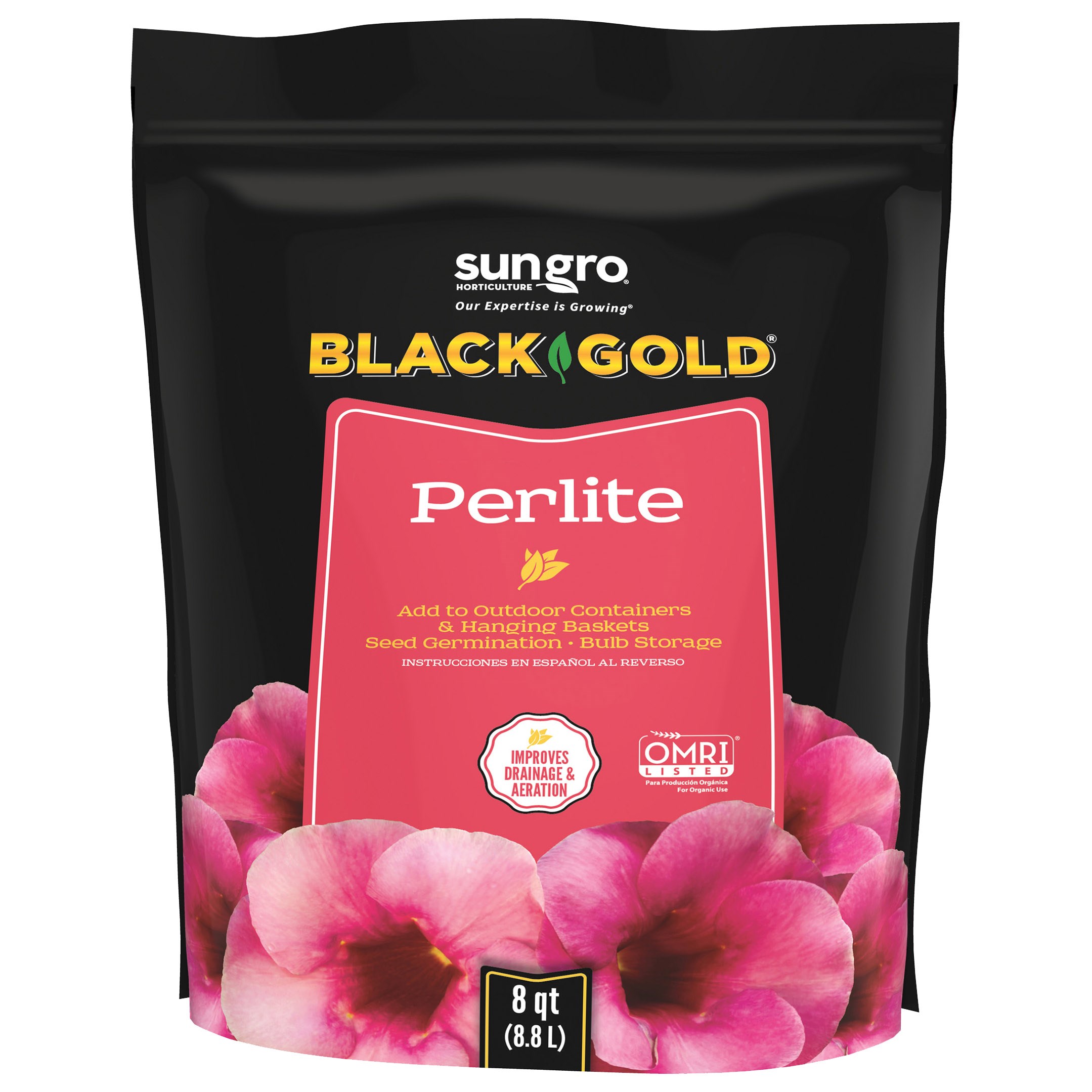 Black Gold Perlite 8qt — priced per each; minimum 8; multiples of 8