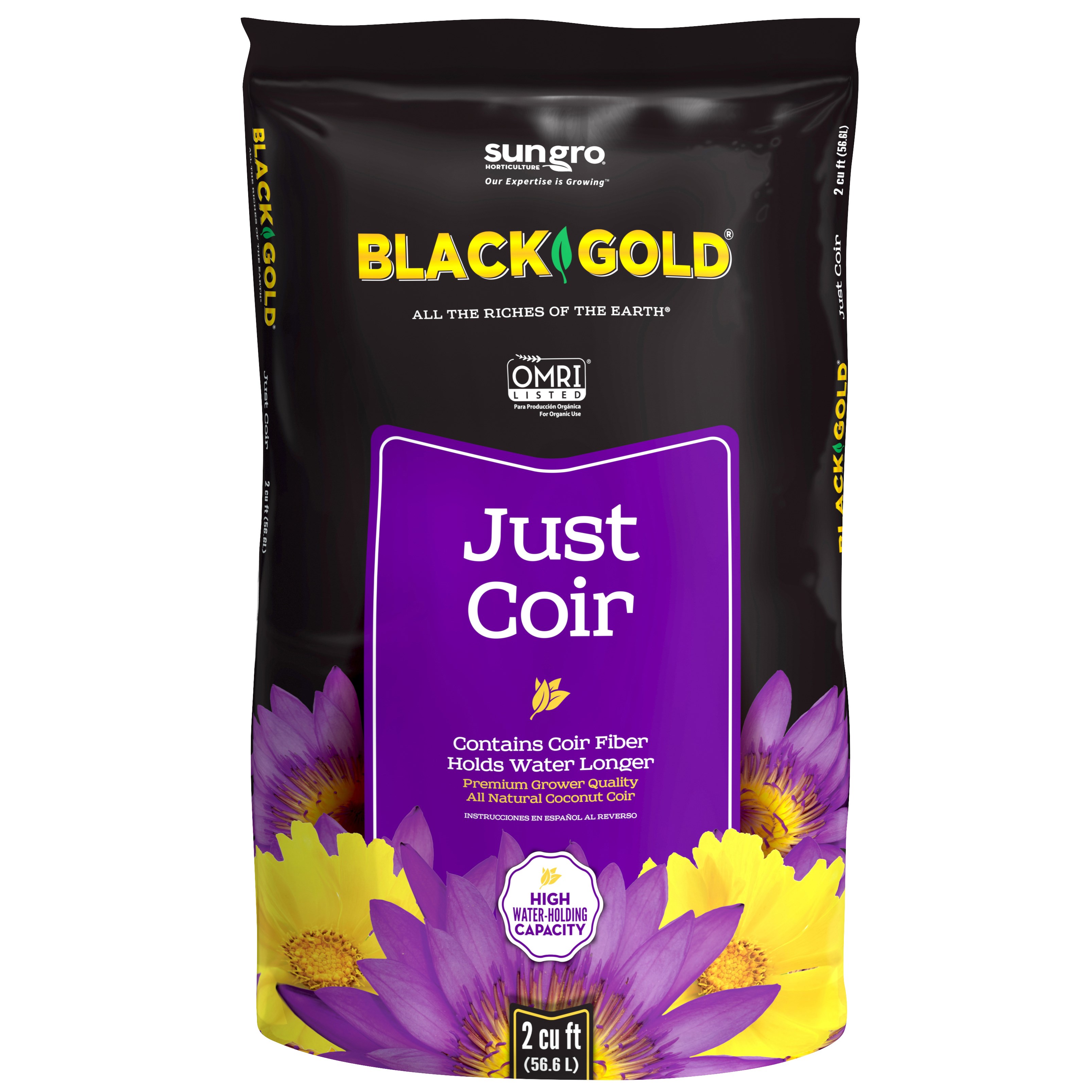 Black Gold Just Coir 2cf OMRI — priced per each; minimum 40; multiples of 40