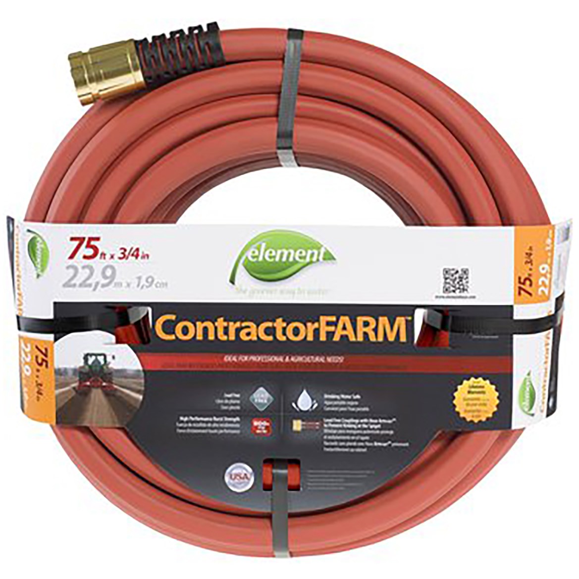 Element 3/4"x75' Contractor Farm Hose — priced per each; minimum 3; multiples of 3