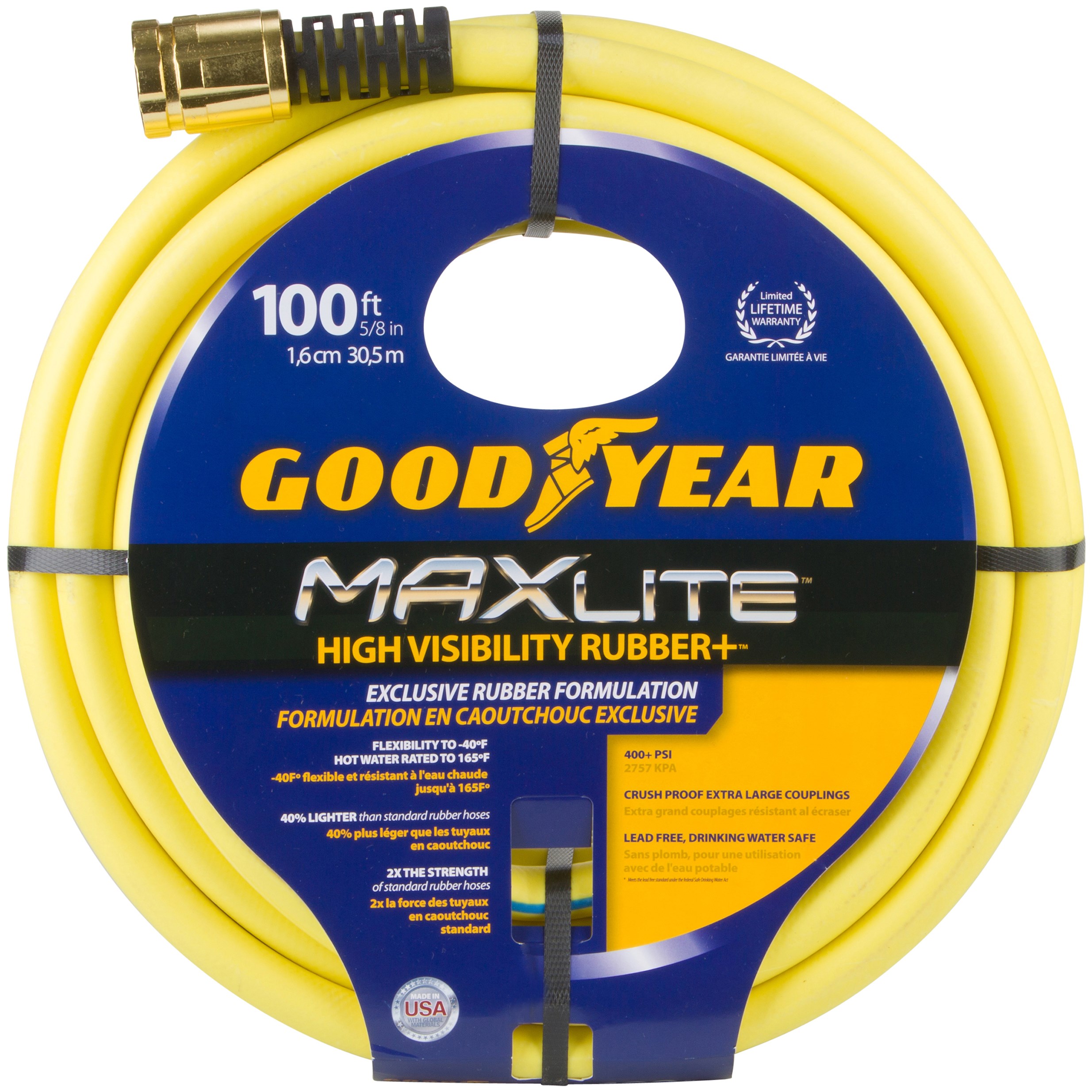 Goodyear 5/8"x100' Hi Vis Yellow Hose — priced per each; minimum 2; multiples of 2