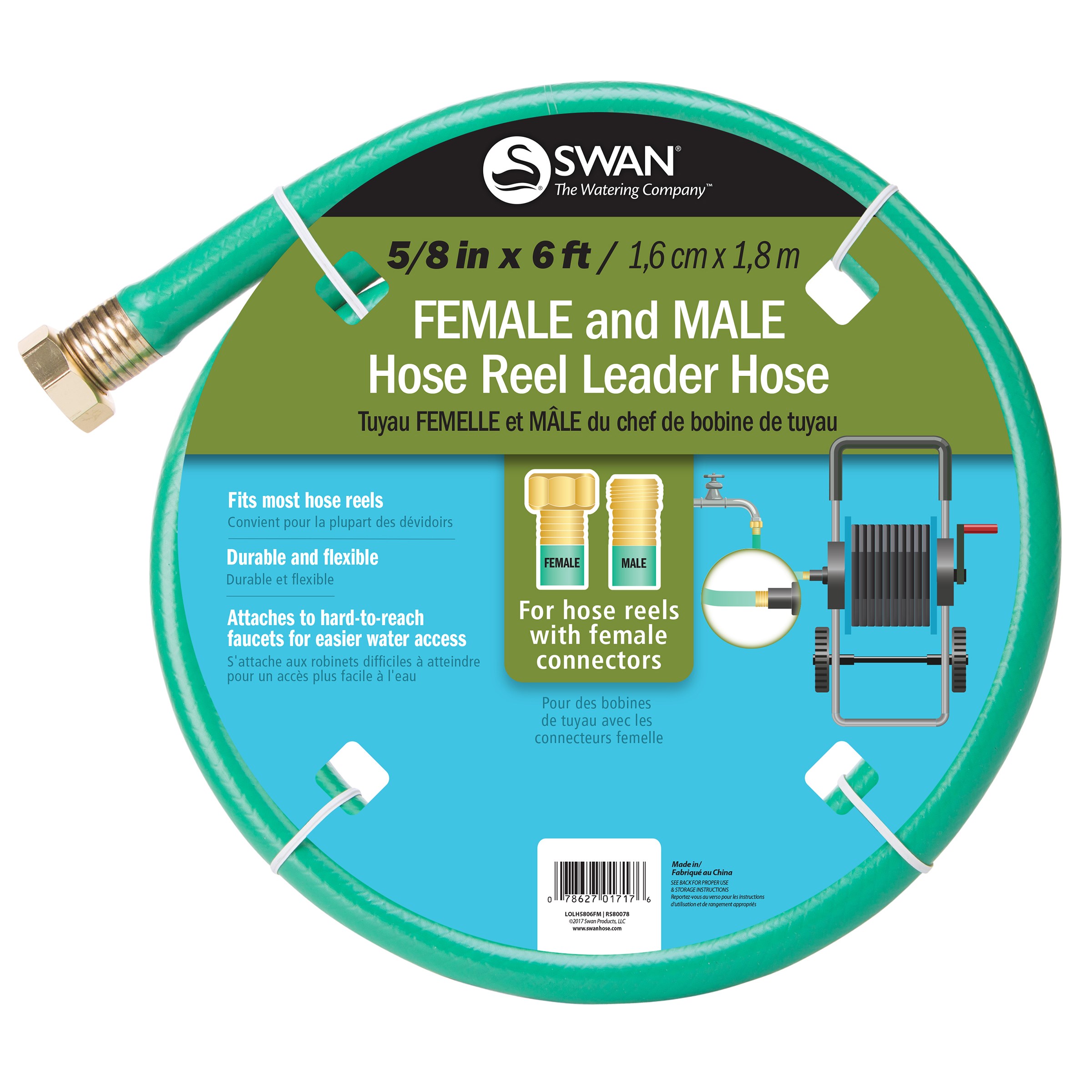 Swan 5/8"x6' Leader Hose Male/Female — priced per each; minimum 12; multiples of 12
