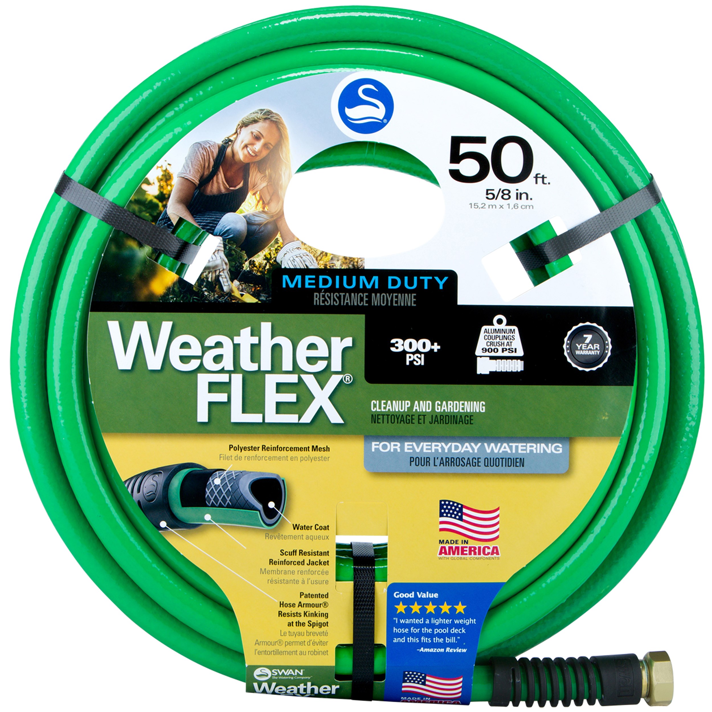 Swan 5/8"x50' WeatherFlex Medium Duty Hose — priced per each; minimum 5; multiples of 5