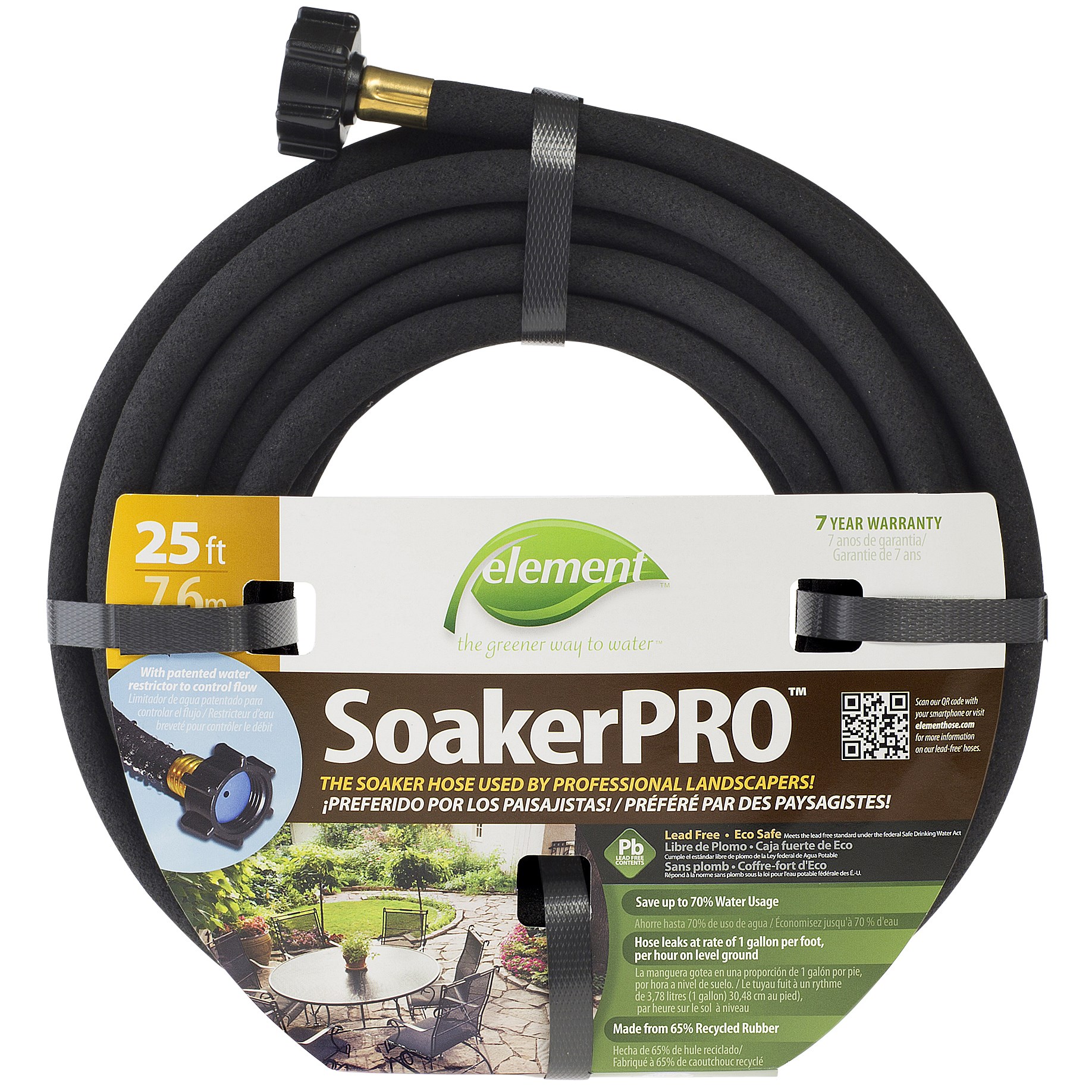 Element 3/8"x25' Soaker Pro Hose — priced per each; minimum 12; multiples of 12