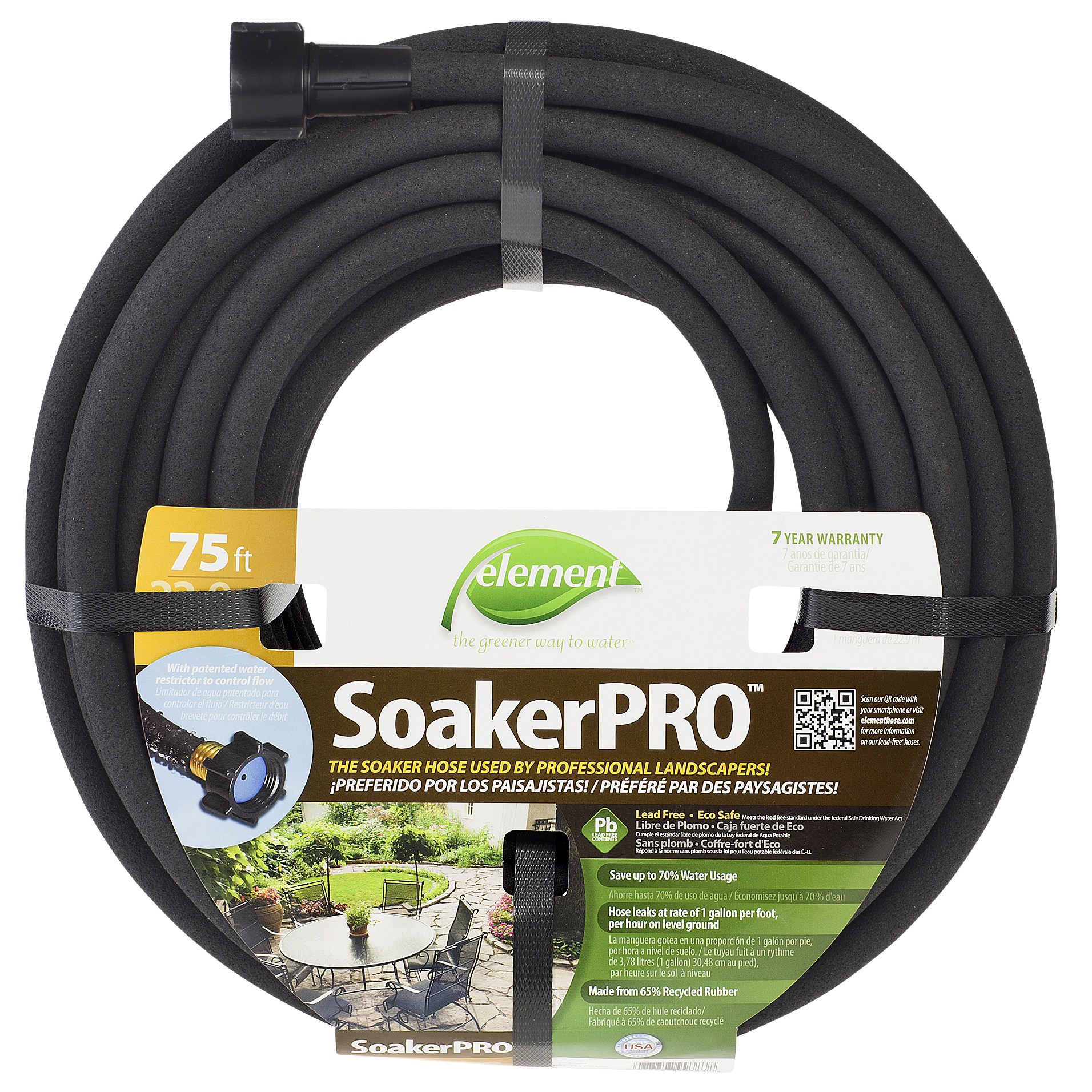 Element 3/8"x75' Soaker Pro Hose — priced per each; minimum 5; multiples of 5