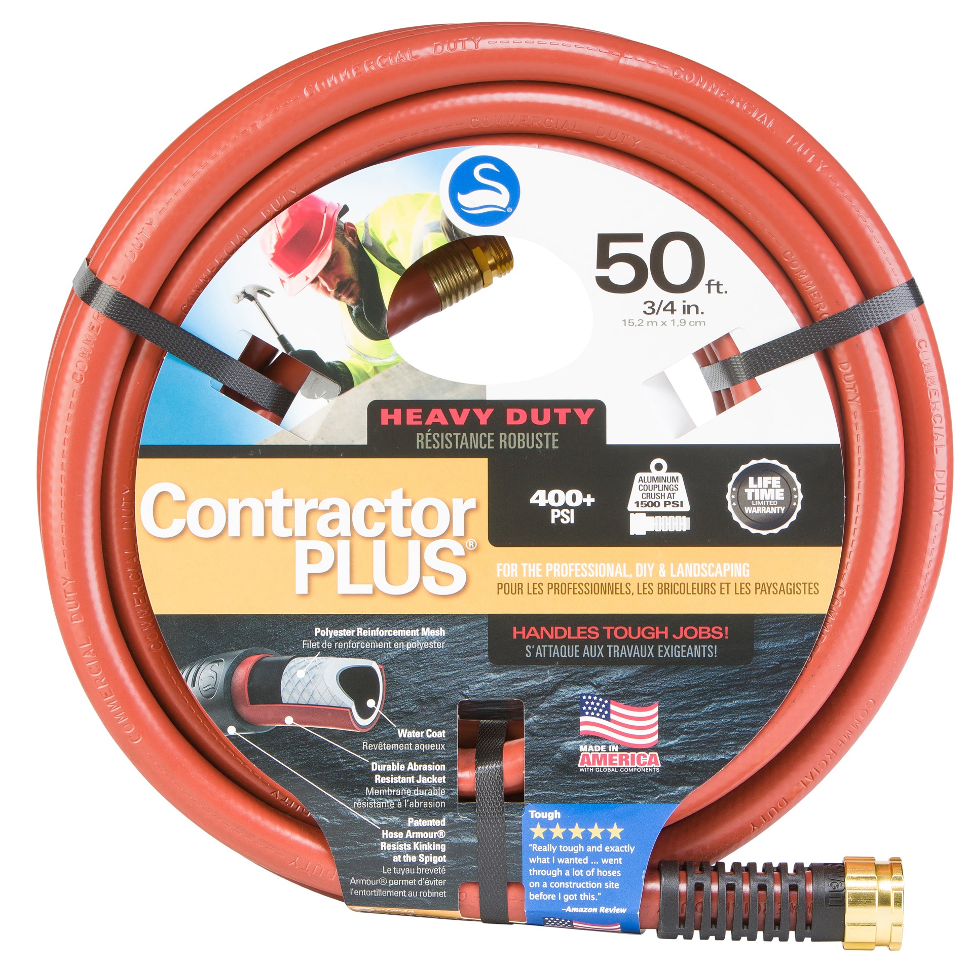 Swan 3/4"x50' Contractor + Hose — priced per each; minimum 5; multiples of 5