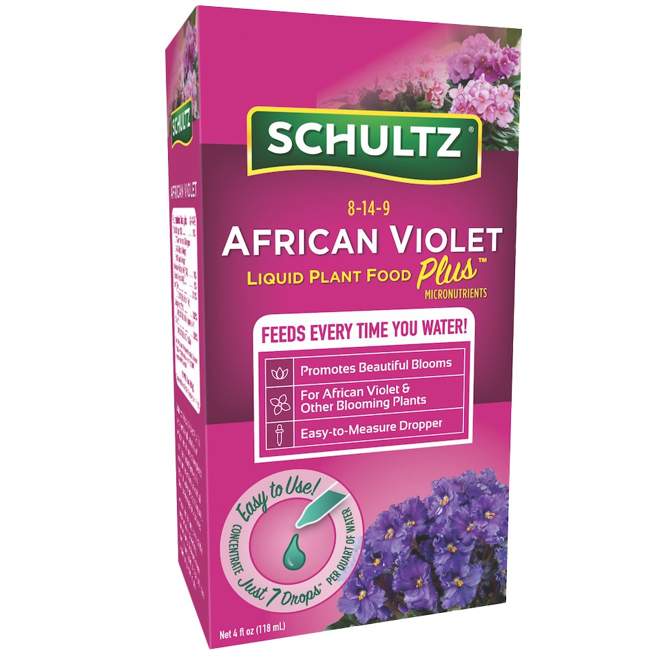 Schultz 4oz African Violet Liquid Plant Food 8-14-9 — priced per each; minimum 12; multiples of 12