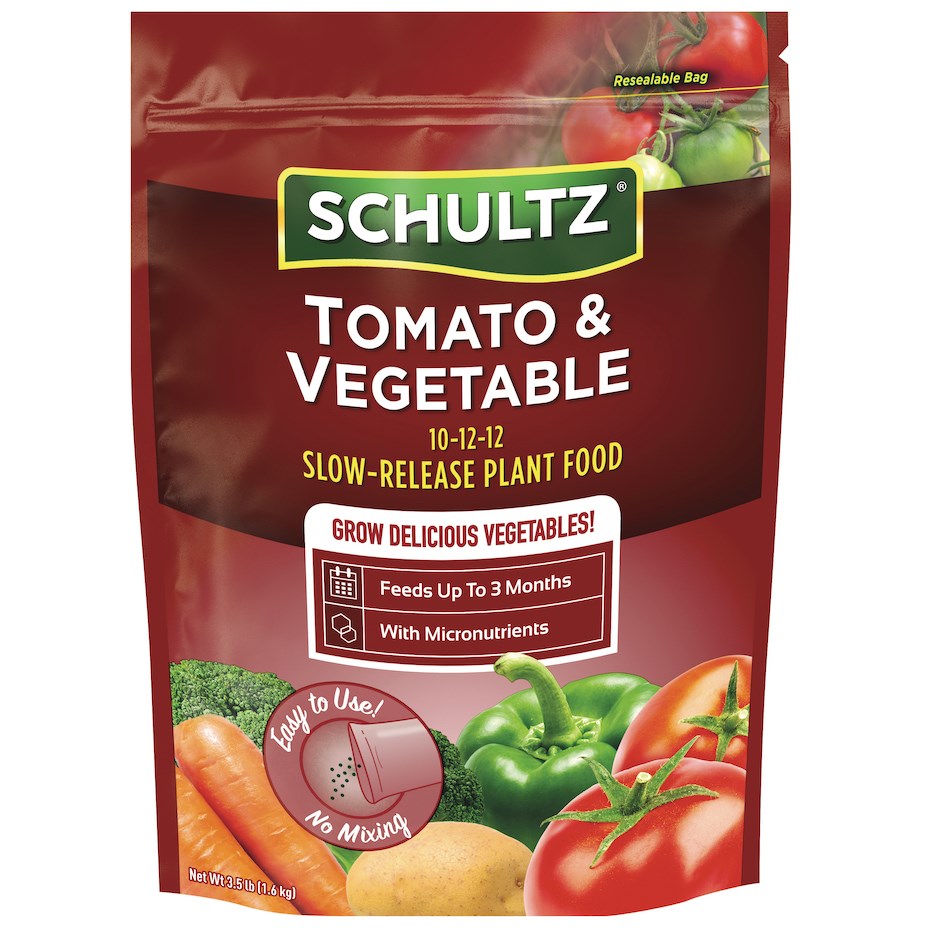 Schultz 3.5# Tom & Veg Slow Release Plant Food 10-12-12 — priced per each; minimum 6; multiples of 6