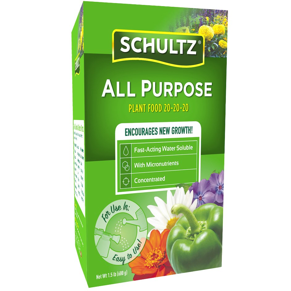 Schultz 1.5# AP WSF Plant Food 20-20-20 — priced per each; minimum 6; multiples of 6