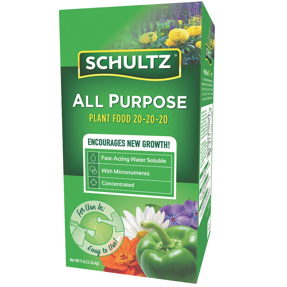 Schultz 5# AP WSF Plant Food 20-20-20 — priced per each; minimum 6; multiples of 6