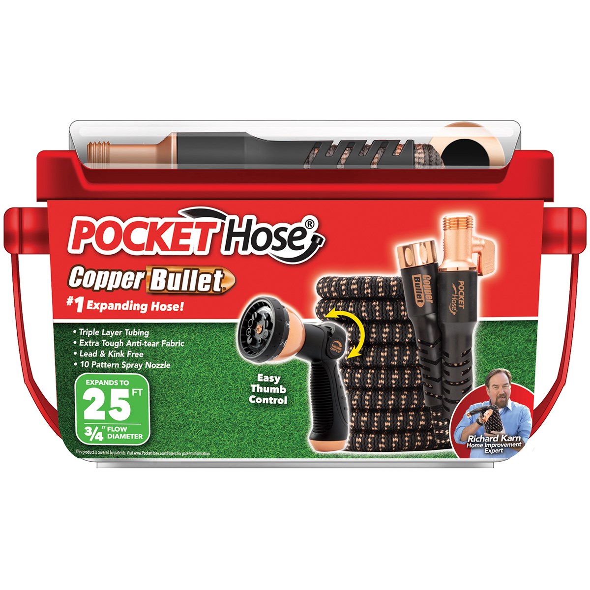 Telebrands 25' Pocket Hose Copper Bullet