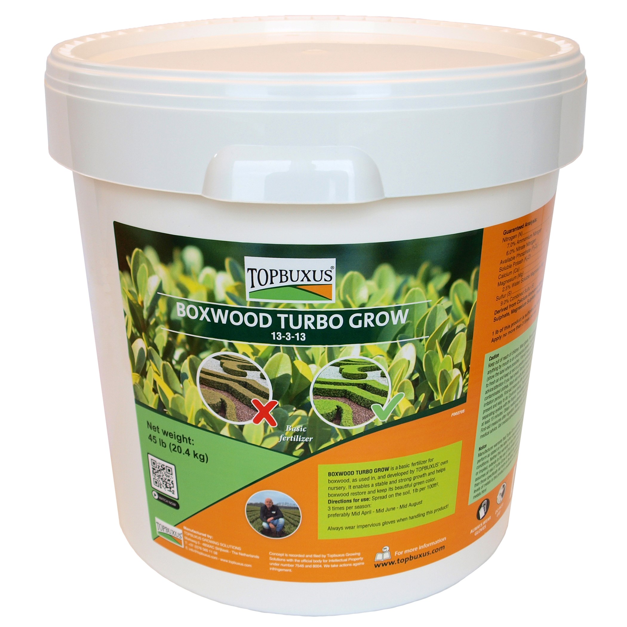 TOPBUXUS 45lb Boxwood Turbo Grow Orange Bucket