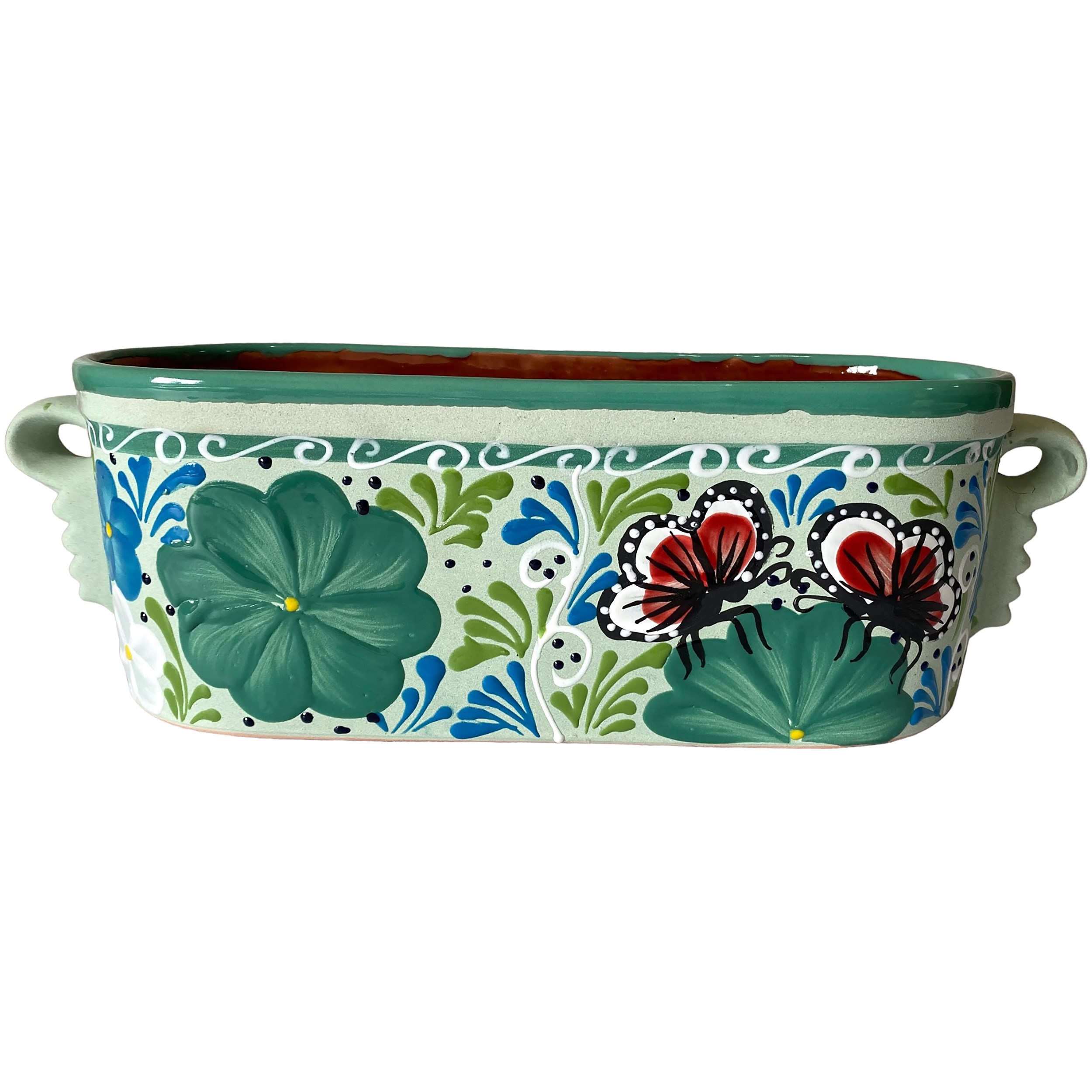 Talavera 12" Bella Especial Window Box Teal — priced per each; minimum 4; multiples of 4